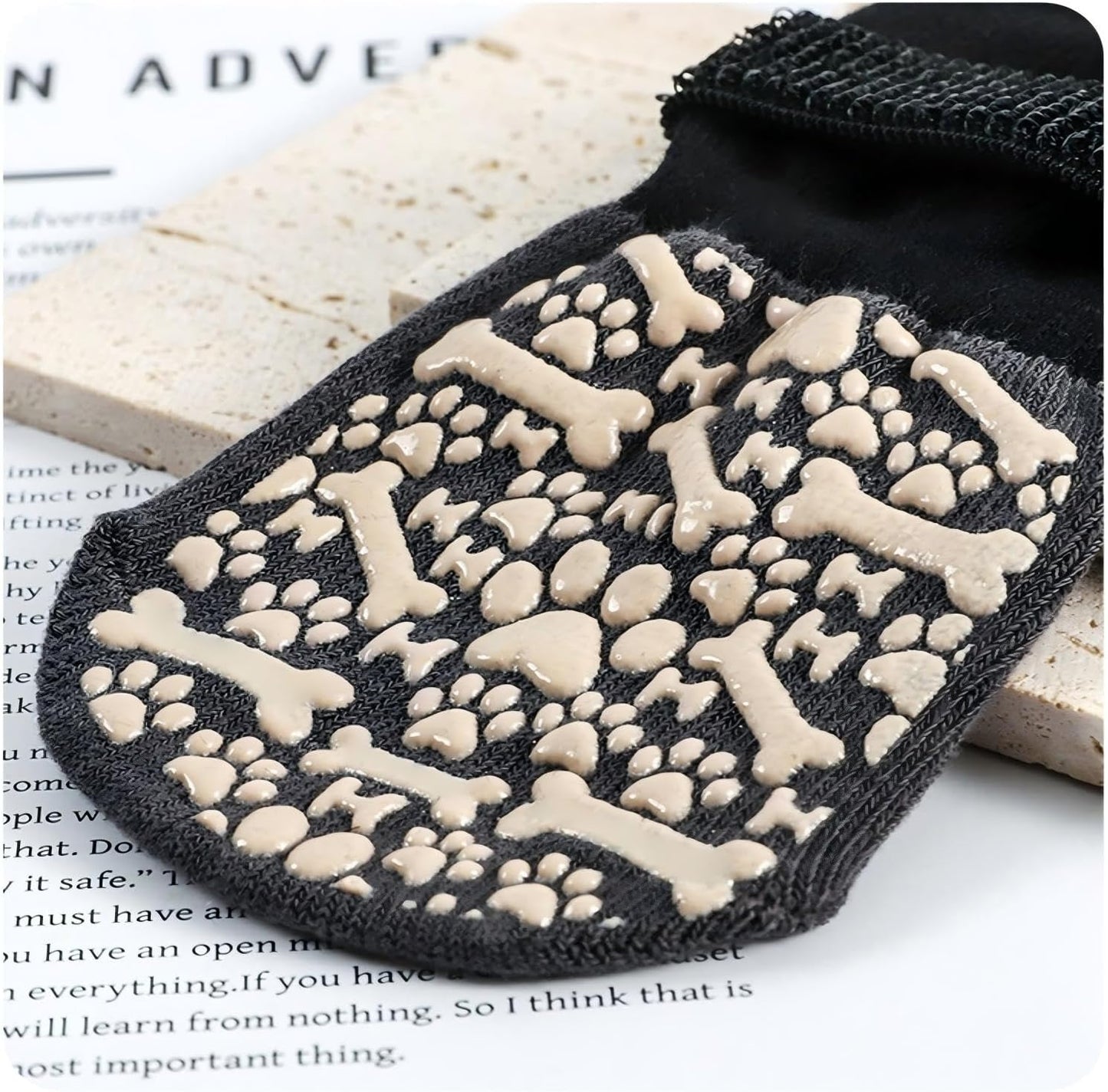 Anti-Slip Dog Socks for Hardwood Floors, Paw Protectors for Small to Large Dogs,Adjustable Non-Slip Dog Shoes with Traction Sole, Breathable & Washable Paw Protection for Indoor Outdoor Use(M:8Socks)