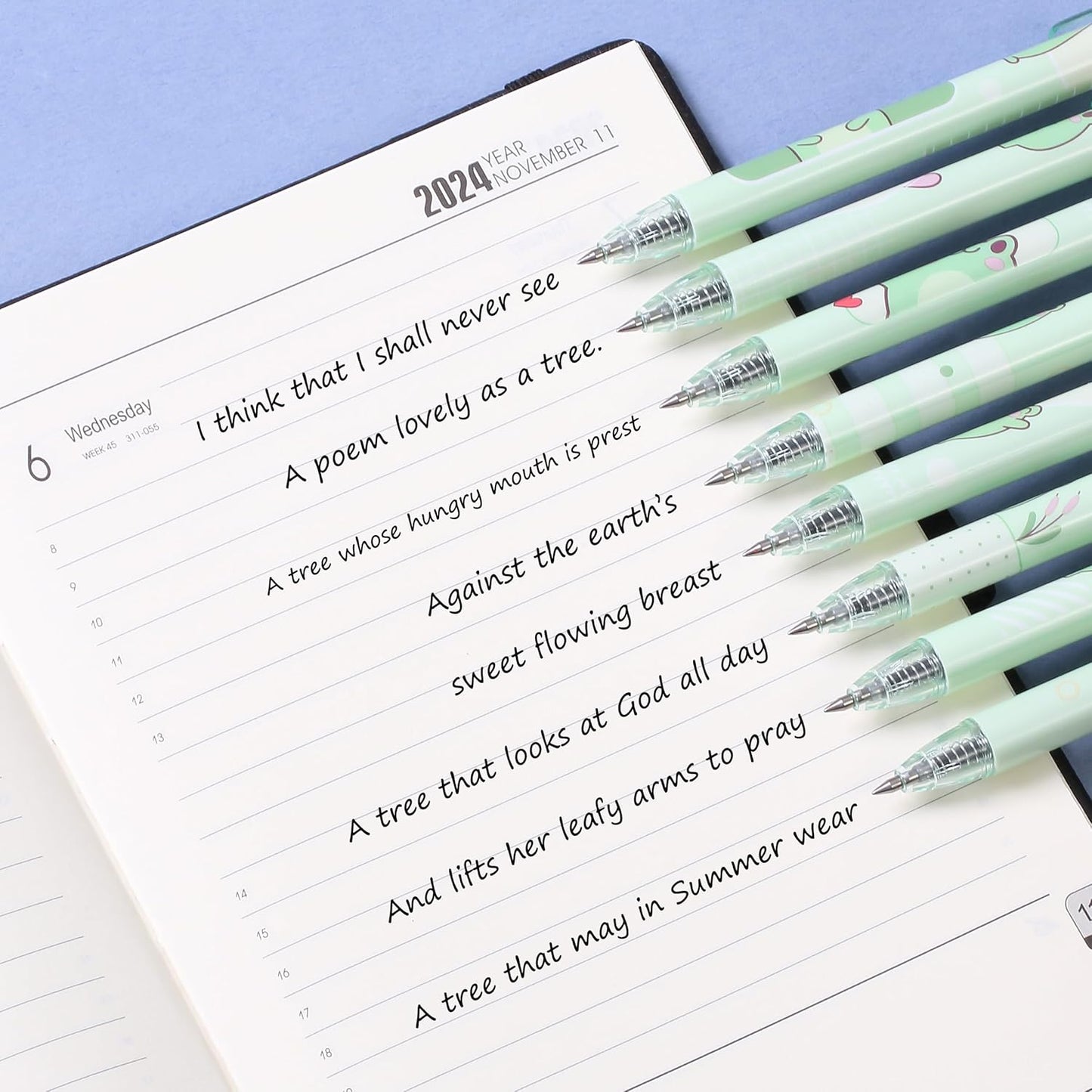Mr. Pen- Cartoon Retractable Gel Pens, 6 Pack, Black Ink, Fine Point 0.5 mm, Fast Dry, Smooth Writing, Cute Animal Gel Ink Pens for Drawing, Writing and School Supplies for Girls, Frog Accessories