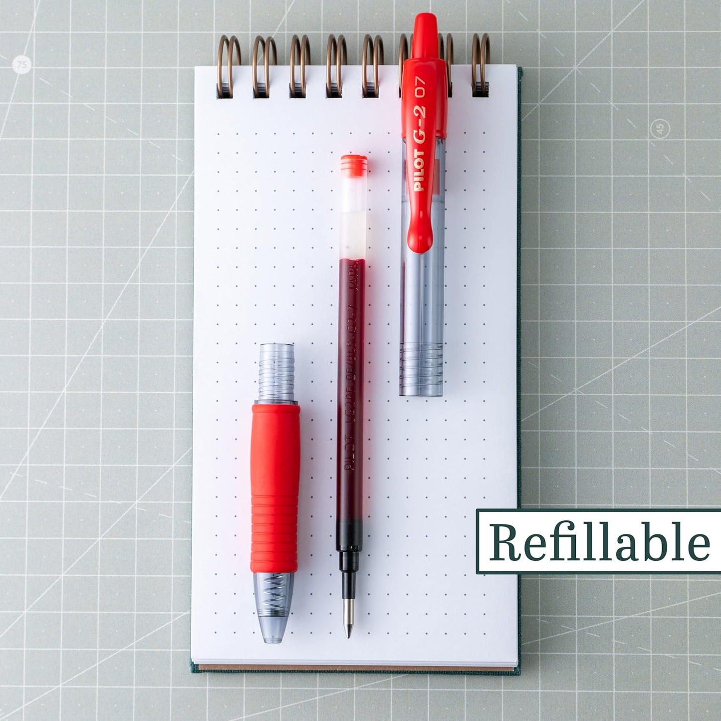 PILOT G2 Premium Refillable and Retractable Rolling Ball Gel Pens, Fine Point, Red Ink, 12-Pack (31022)