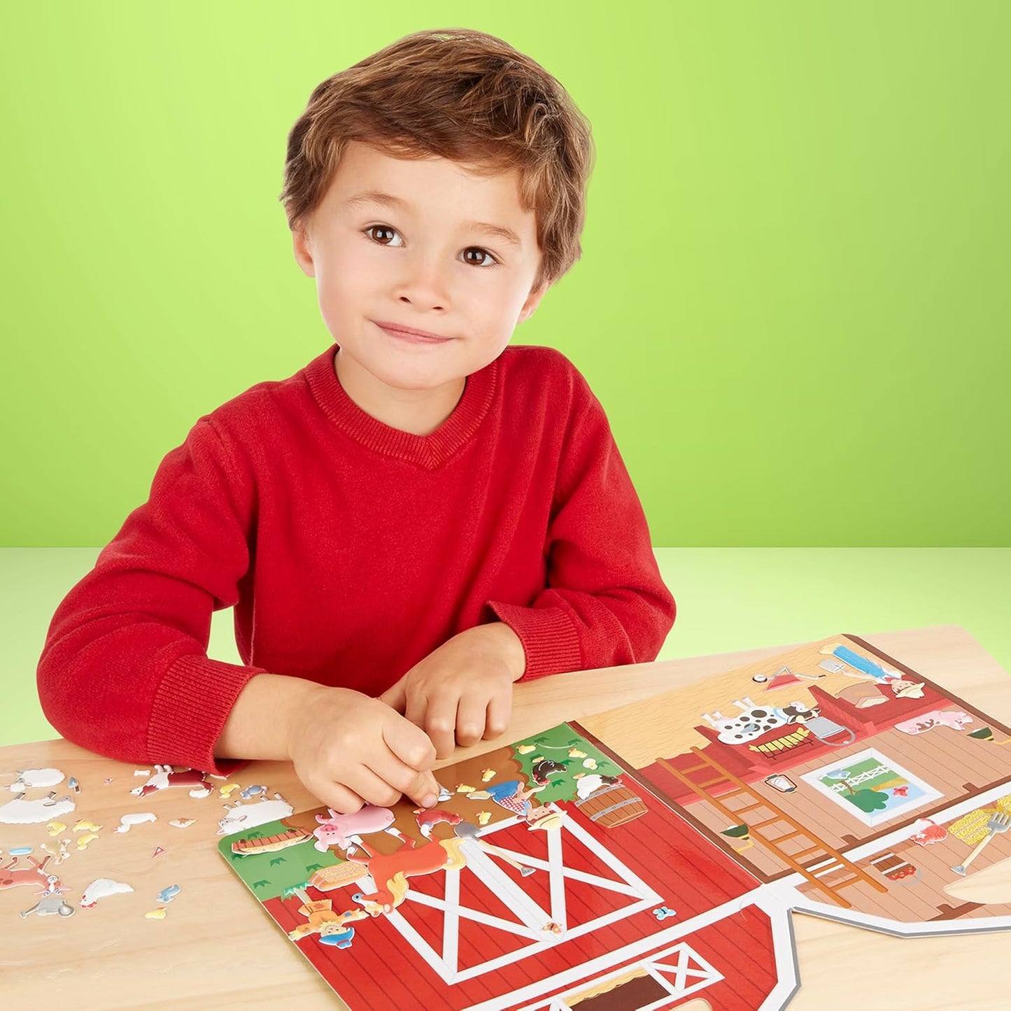 Melissa & Doug Puffy Sticker Play Set – On The Farm, 52 Reusable Stickers with 2 Fold-Out Scenes, Restickable Animal Arts and Crafts Activity Book for Kids Ages 4+ - FSC Certified