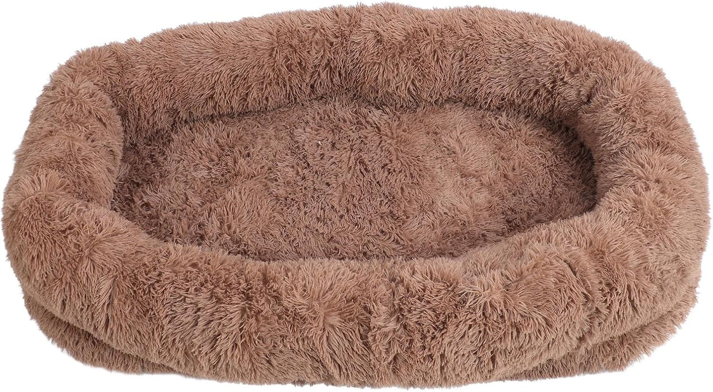 Large Human Dog Bed, Cozy Plush Sized Pet Bed with Removable Cover, Machine Washable Cloth, Ideal for Living Room, Bedroom, Office Human Dog Bed Large Dog Bed Humans