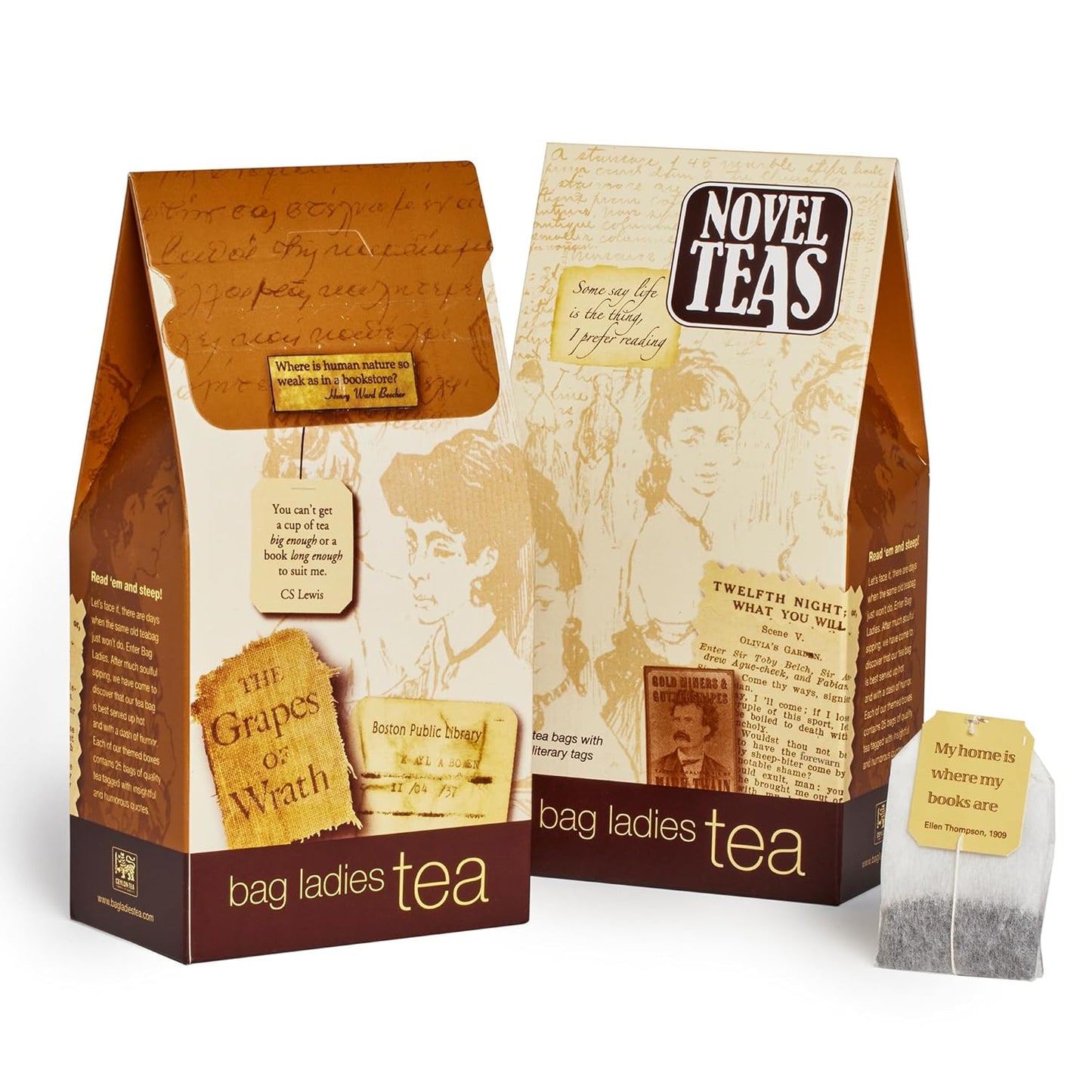 Novel Teas Book Lover's Tea contains 25 teabags individually tagged with literary quotes from the world over, made with the finest English Breakfast tea, for the book lover