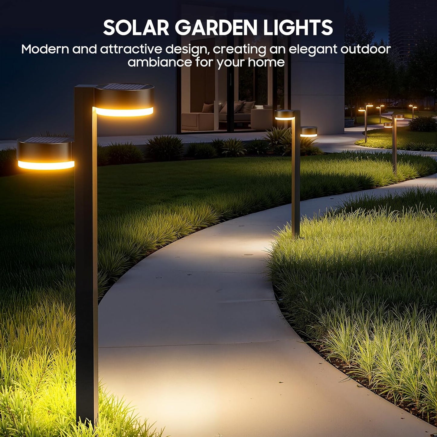 Solar Pathway Lights Outdoor Waterproof, 6 Pack with 12 Head Solar Lights Outdoor Super Bright Up to 15Hrs, Auto On/Off Garden Light for Yard Patio Path Walkway Driveway Outside Decor