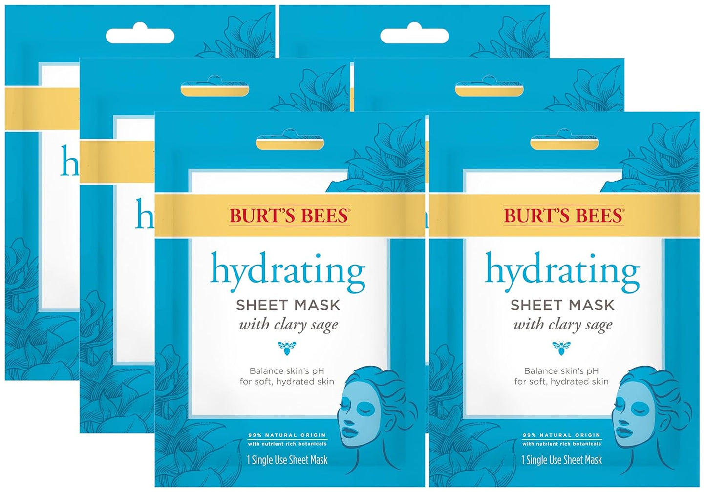 Burt's Bees Detoxifying Charcoal Facial Sheet Mask, Single Use Face Mask, 1 Count