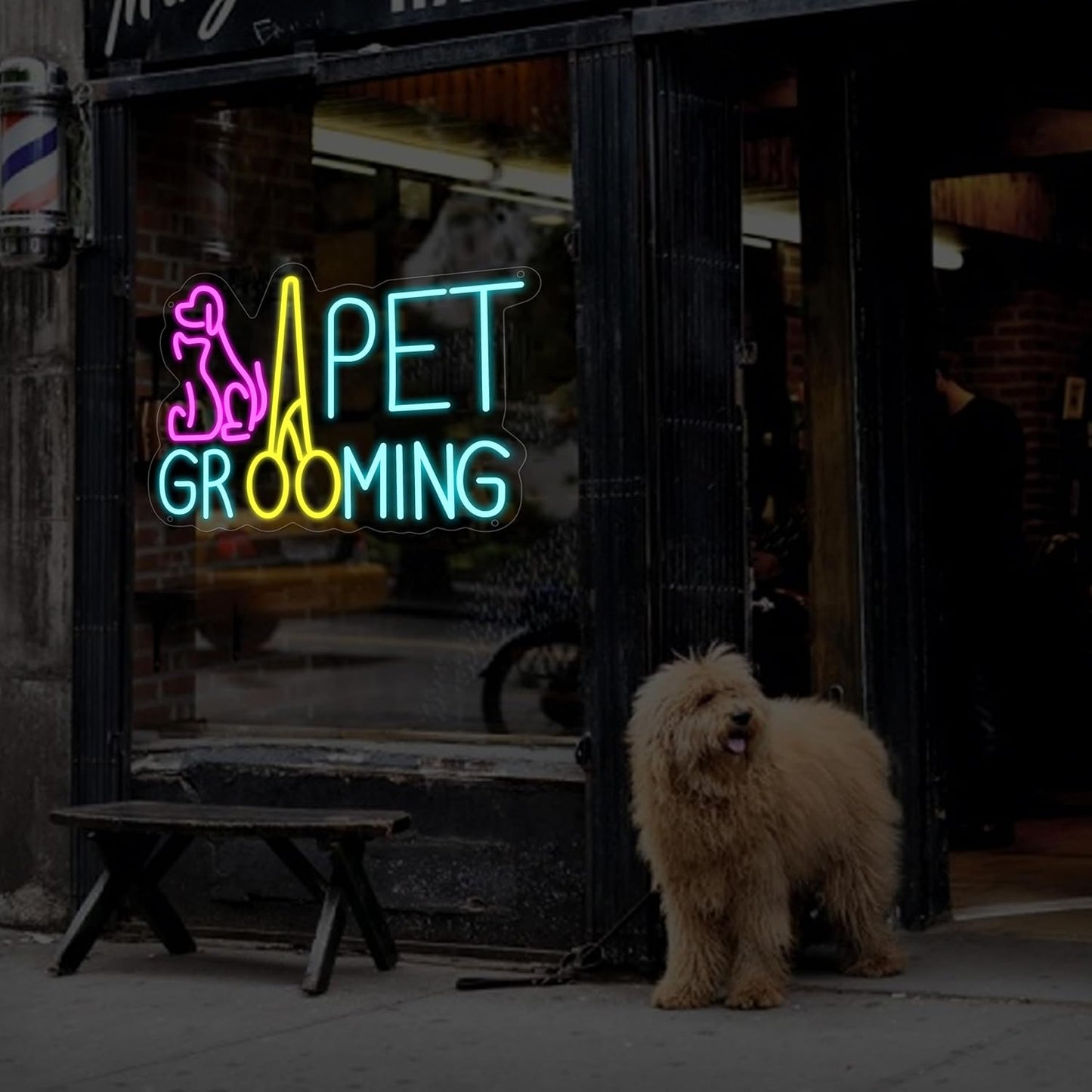 Pet Grooming Neon Sign for Wall Decor,Kids USB Powered Pet Grooming Led Sign, Reusable Pet Grooming Light Up Sign for Boys and Girls, Light Up Sign for Bedroom and Livingroom