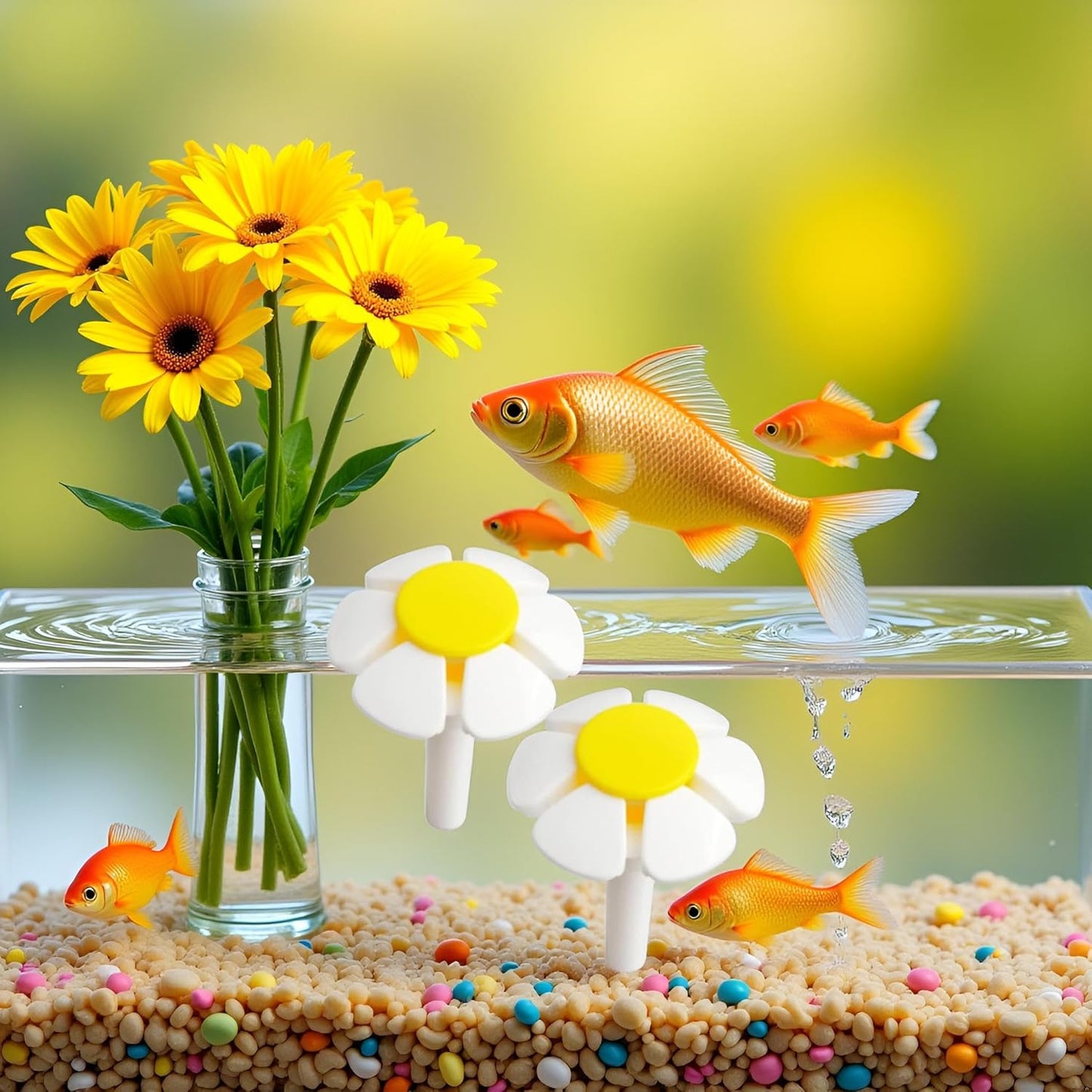 2 Pcs Yellow Pet Water Fountain Nozzle Replacement Yellow Flower for Head for Cat Fountain Automatic Drinking Water Dispenser pet Water Fountain Attachment for Cats, Dogs, Multiple Pets，Cat Fountains