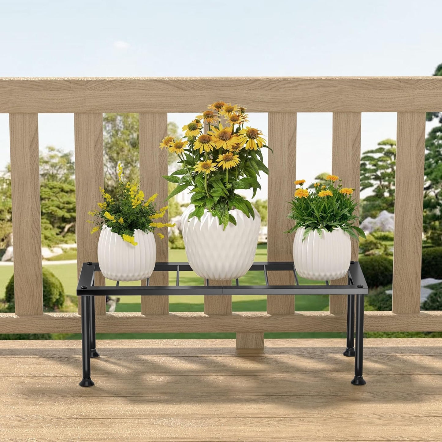 1 Tier Plant Stand: Ladder Plant Holder - Metal Flower Pot Stand - Heavy Duty Flower Rack for Living Room Patio Garden Corner Balcony and Courtyard.