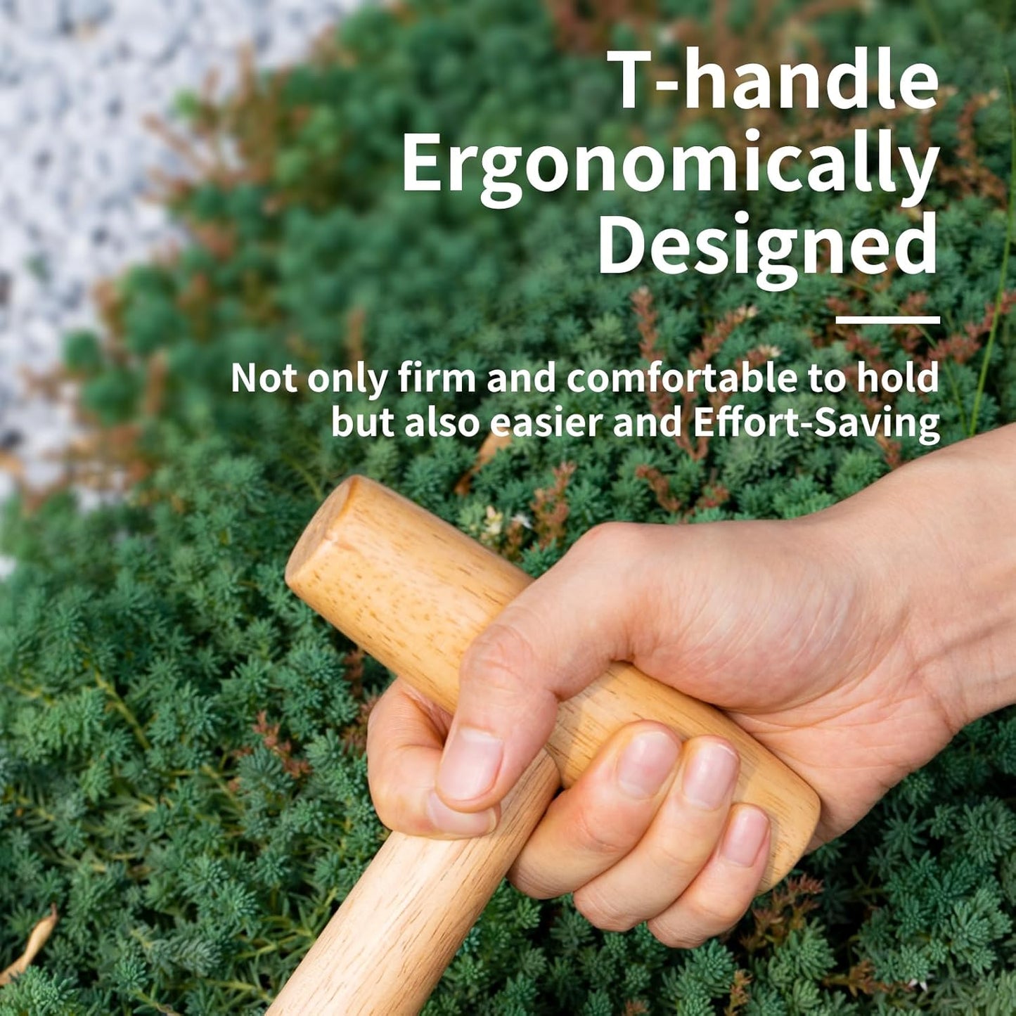FLORA GUARD Hand Dibber Garden Tool, Seed Planter Tool with Wood Handle for Sowing Seed - 5" Seed Dispenser for Planting Steel Garden Dibber, Transplanting Plants,Planting Bulb,Digging