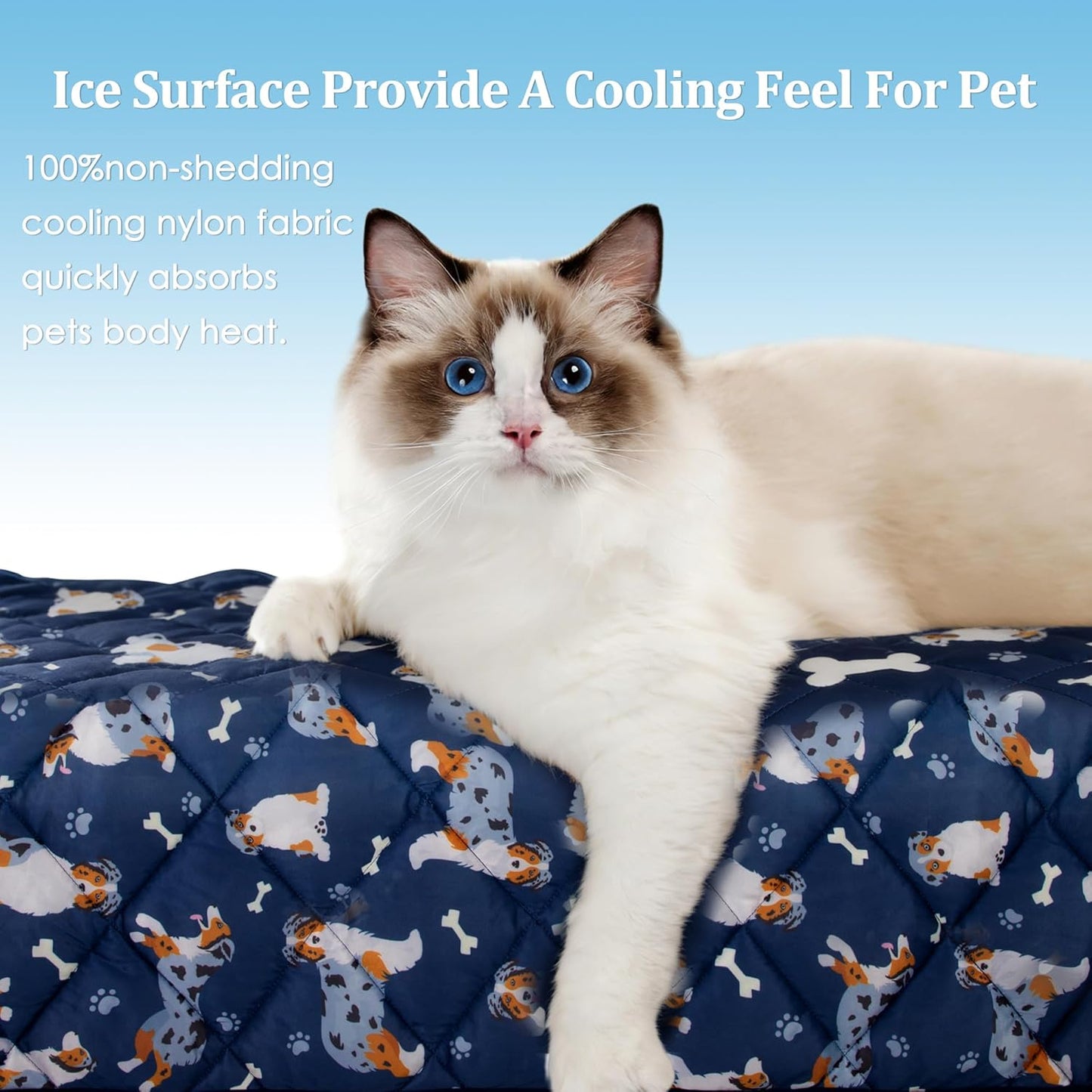 Dog Cooling Mat, Premium Lightweight Pet Cooling Blanket Bed Cover for Dogs, Cat, Puppies | Ice Silk Cool Pad for Dogs Furniture Protector | Machine Washable Pet Blanket, 40''x60''