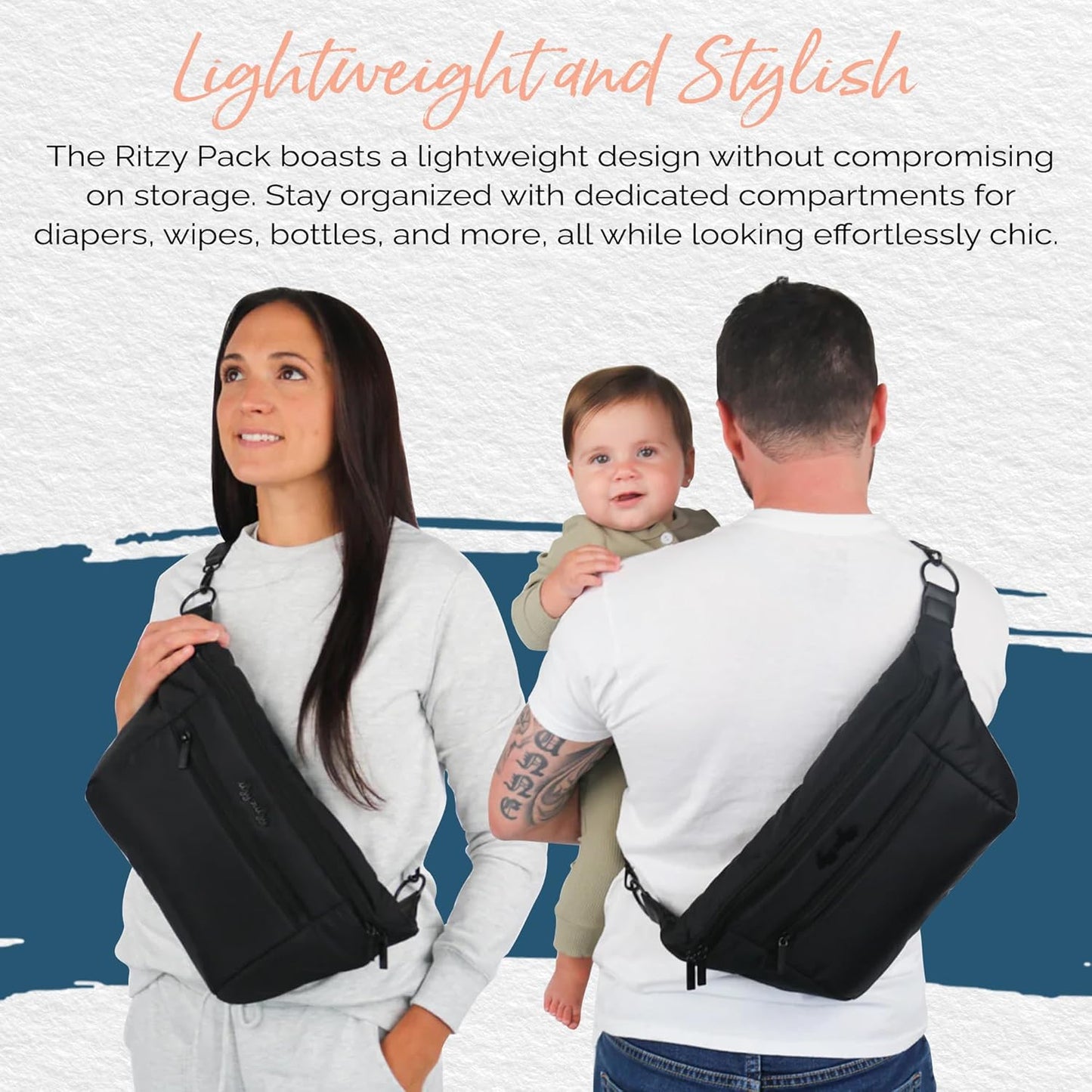 Itzy Ritzy's Fanny Pack & Crossbody Diaper Bag - Multi-Use Lightweight Bag Features 6 Pockets & an Adjustable Strap - Wear As a Crossbody, Belt Bag or Shoulder Bag (Black)