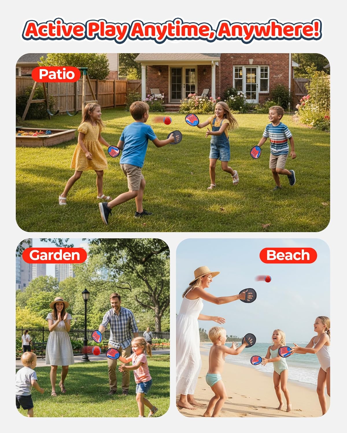 2 in 1 Toss and Catch Ball Game Set, Toddler Baseball Glove for Beach Pool Yard, Kids Sports & Outdoor Play Toys with Target Board, Birthday Gift for Ages 3 4 5 6 7 8-12 Year Old Boys Girls