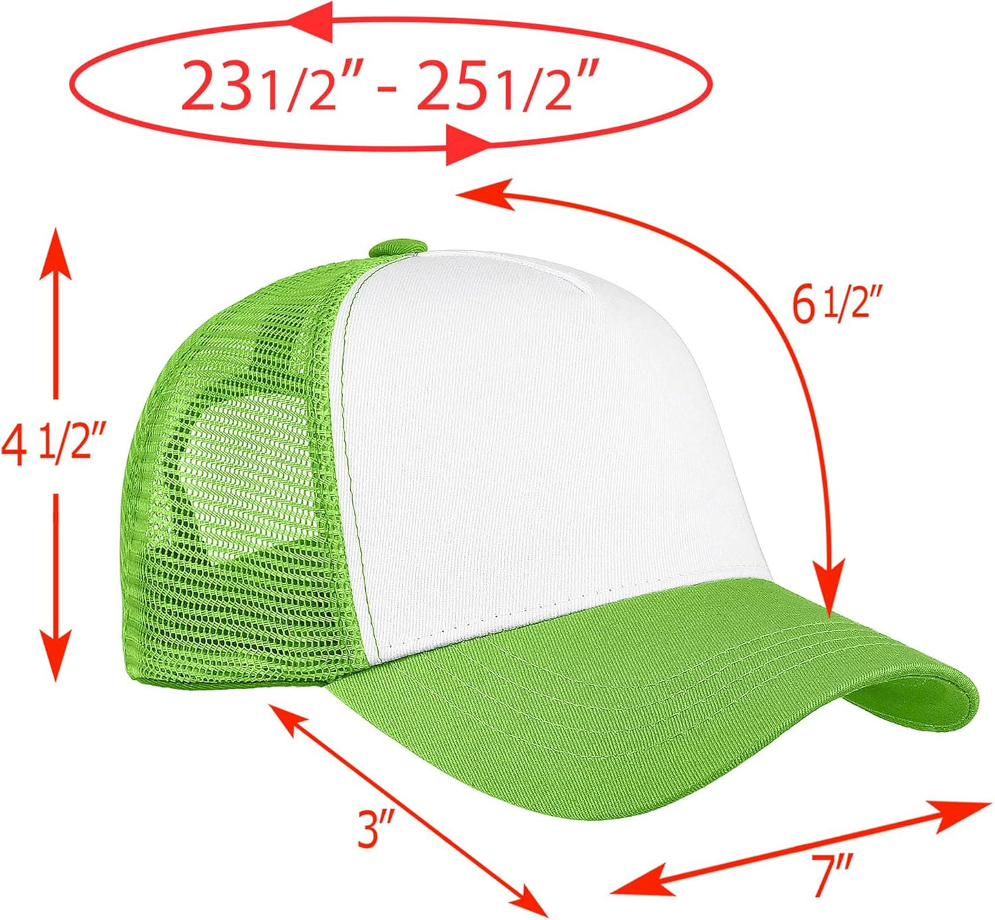 Falari 5-Panel Mesh Baseball Cap, Trucker Hat, Structured Plain Design, Cotton, Adjustable Size