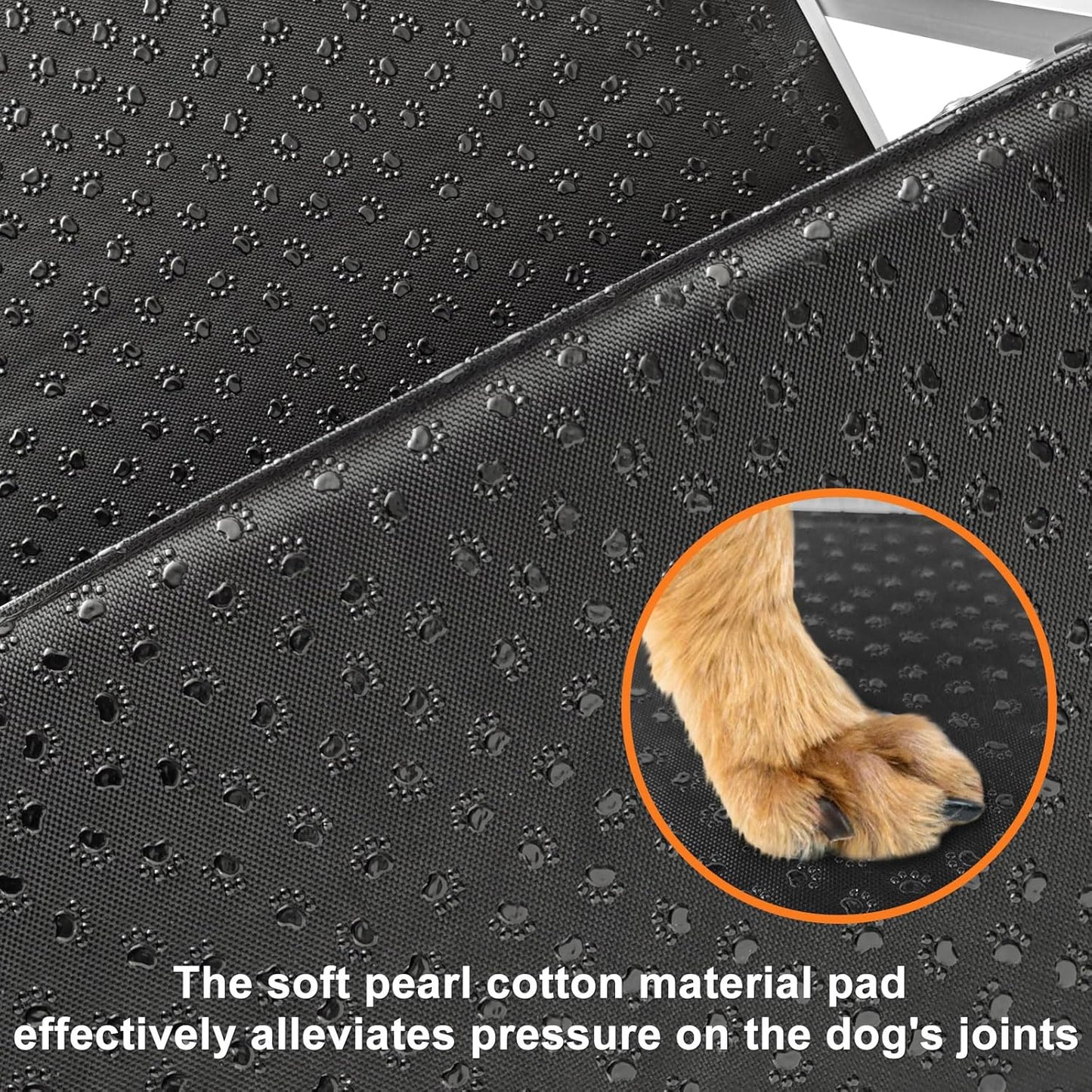Extra Wide Dog Steps for Car: Folding Large Dogs Ramp & Ladder for SUV & Truck - Foldable & Portable High Bed Stairs for Small & Medium Pet