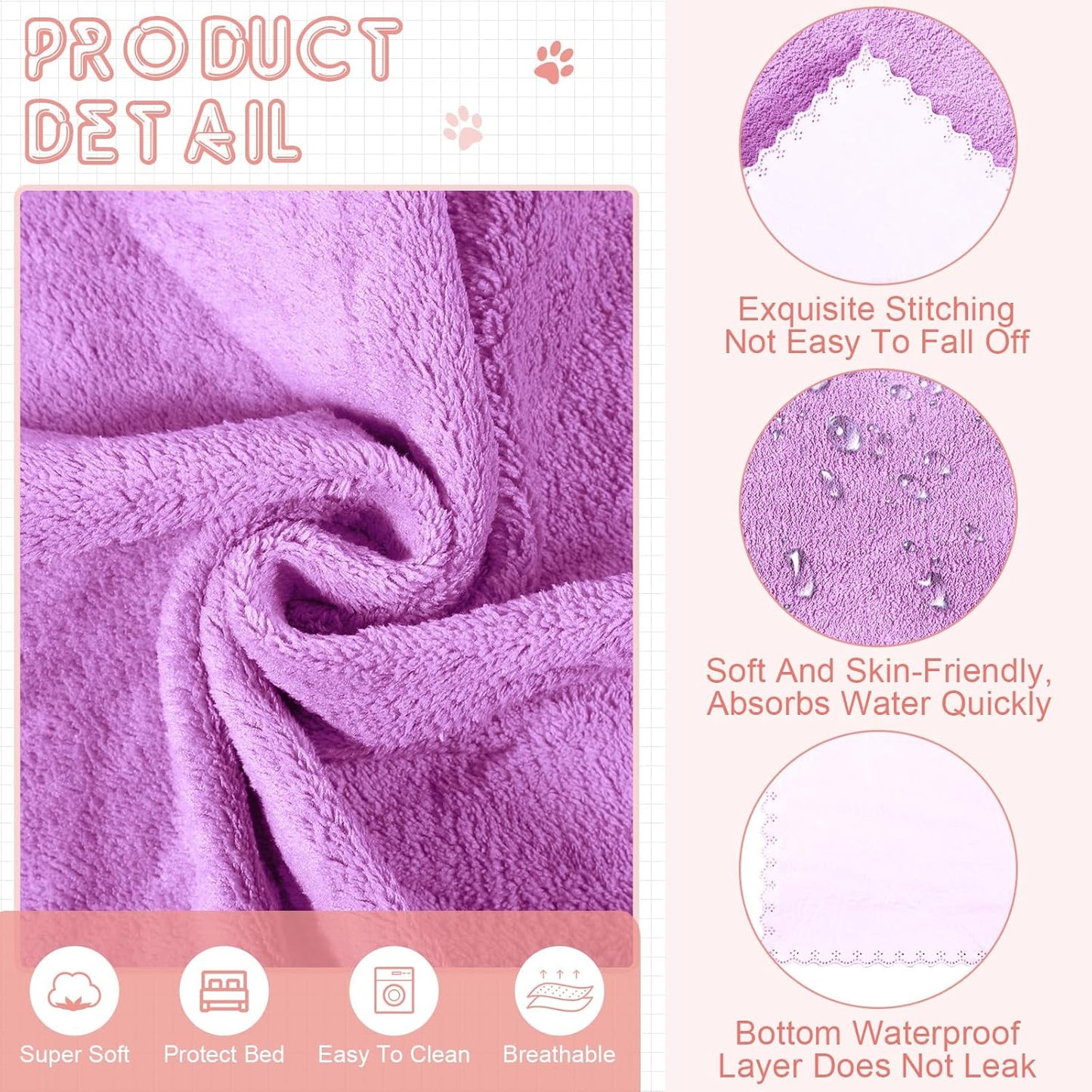 5 Pcs Waterproof Guinea Pig Blankets Washable Small Animal Pee Pad Pet Blanket Sleep Bedding Mats Absorbent Guinea Pig Cage Liner Reusable Pet Sleep Pad(Colorful,18" X 24",Classic)