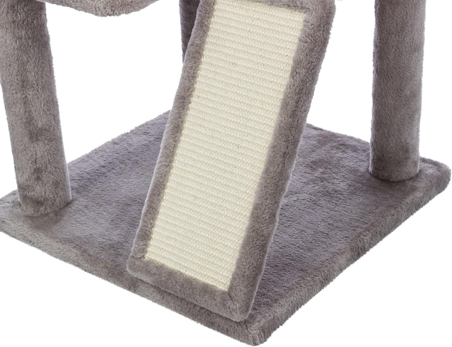 TRIXIE Pepito 39.4" Cat Tower, 3-Level Cat Tree with Sisal Scratching Posts and Ramp, Plush Condo and Hammock