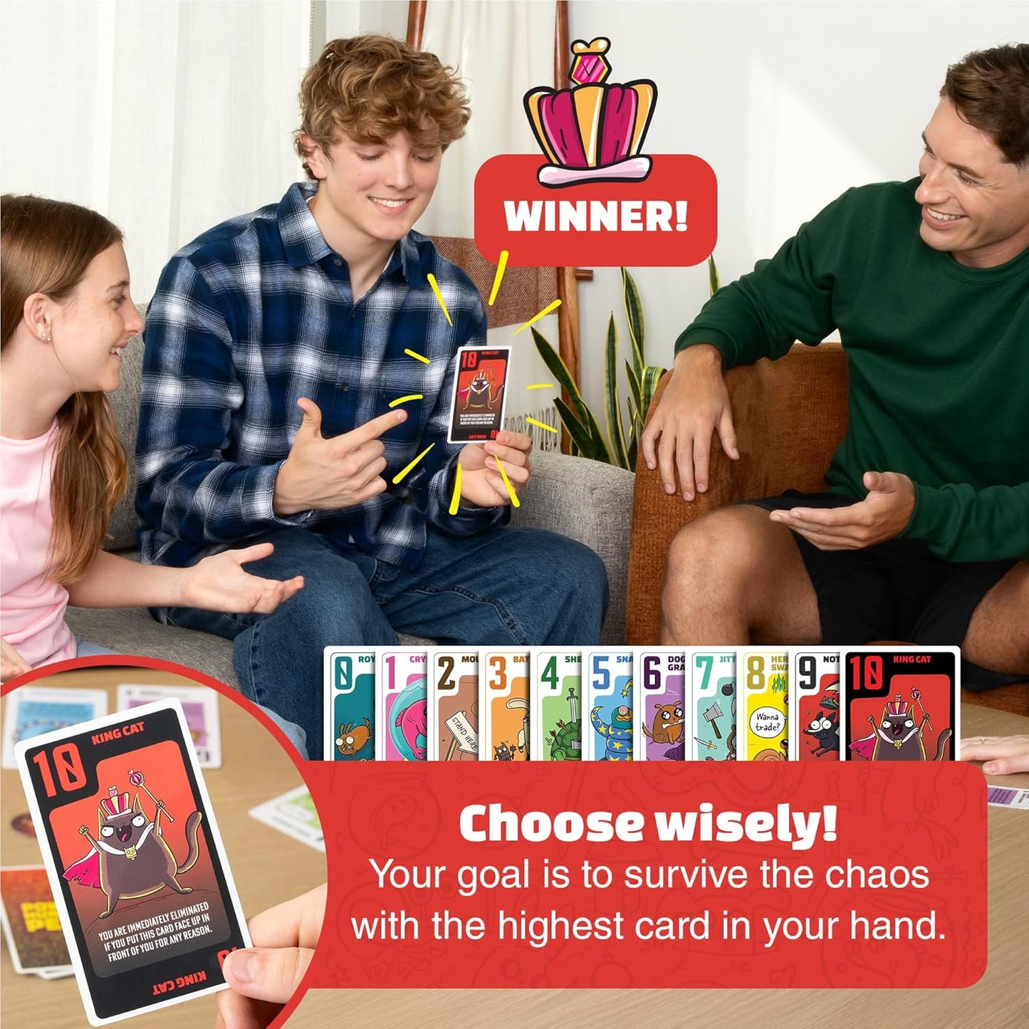 Exploding Kittens Power Hungry Pets 2-6 Players - Ages 7+ - 15 Minutes to Play - Strategic and Simple Card Game - Party Game, Family Game Night, Kid and Adult Card Game