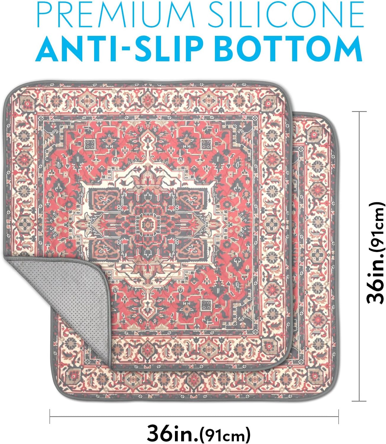 Paw Inspired Designer Print Dog Pads (2 Pack) | Premium Washable Pee Pads | Reusable Puppy Pads for Potty Training, Whelping, Waterproof Mat | Leakproof, Non-Slip Liner (Persian Style, 36" x 36" Size)