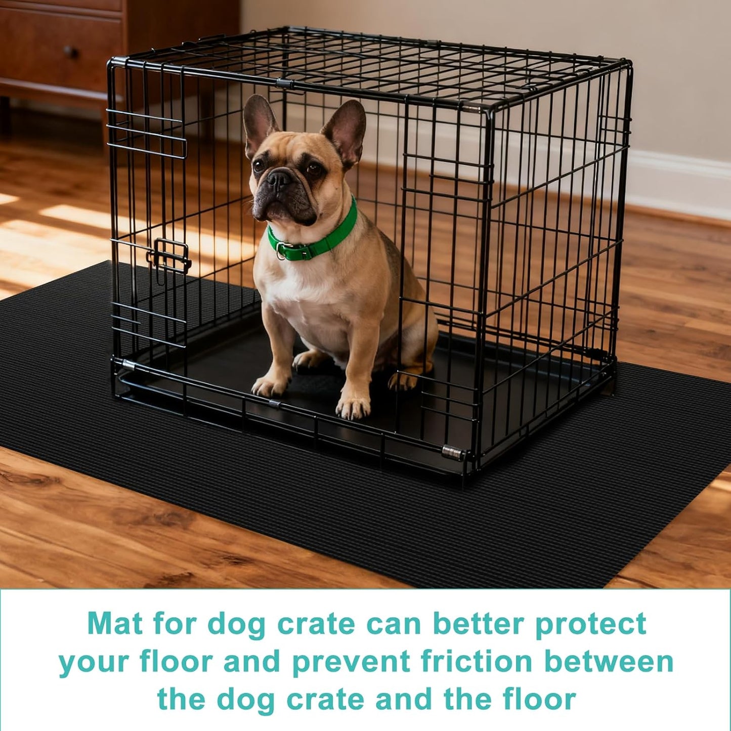 Pet Crate Floor Protection Mat, Mat for Under Dog Crate, 23.6" x 47.2" XL Thin Cut to Fit Design Washable Floor Covering Reusable Waterproof Non Slip Rug Whelping Pad for Pet (X-Large)