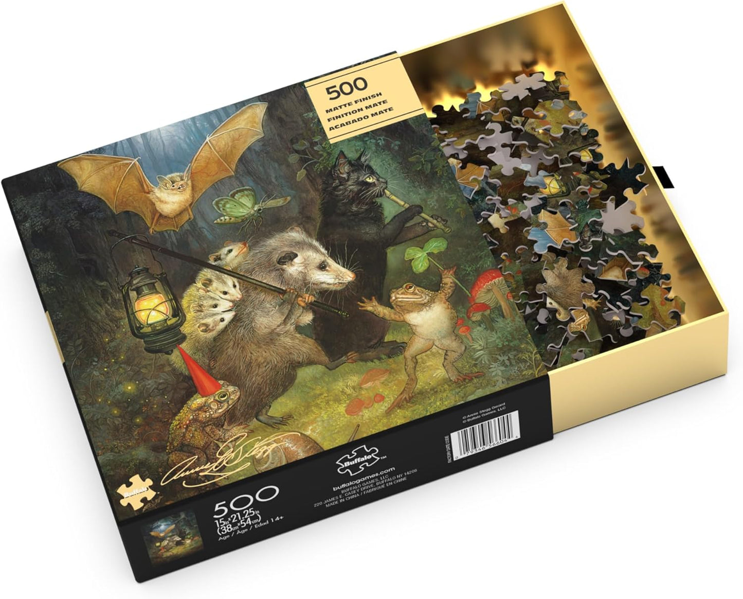 Buffalo Games - Gold - Annie Stegg Gerard - The Moonlit March - 500 Piece Jigsaw Puzzle for Adults - Challenging Puzzle Perfect for Game Nights
