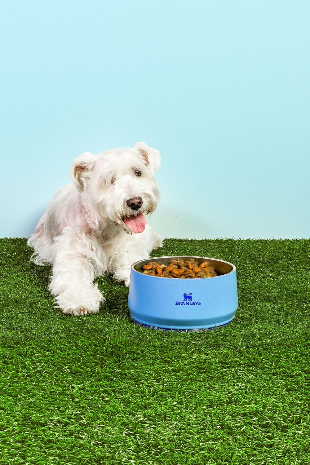 STANLEY Pet Bowl | 3-Cup (24 oz) Insulated Stainless Steel Dog & Cat Bowl | Splash-Resistant Lid | Dishwasher Safe | BPA-Free | Blue Sky