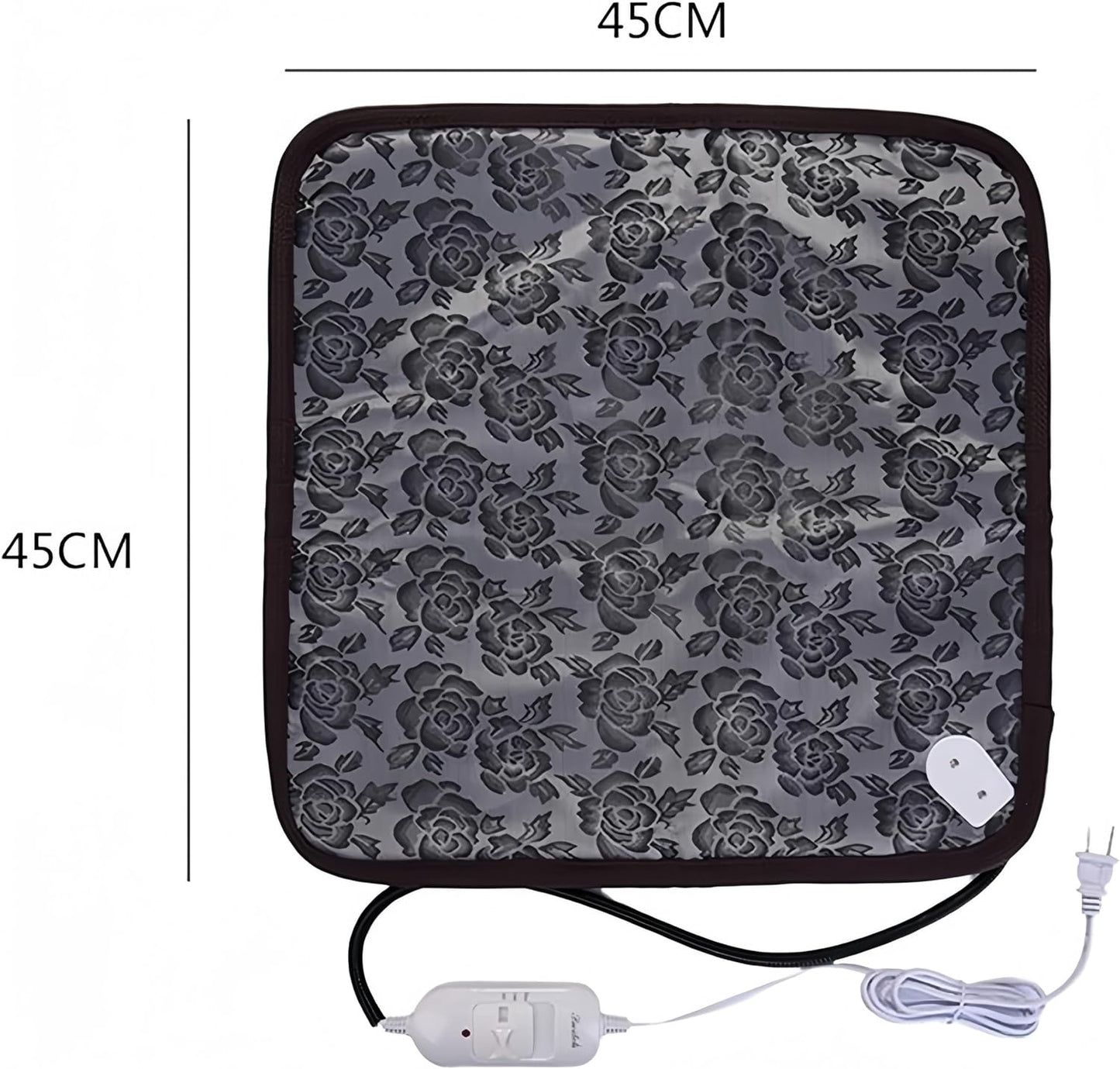 Electric Heating Pad for Dogs and Cats With Anti-bite Steel Cord Waterproof Adjustable Dog Warm Bed Mat Heated Pad for Pets Deds Blankets and Kennel 17.7inx17.7in (Flower Color)