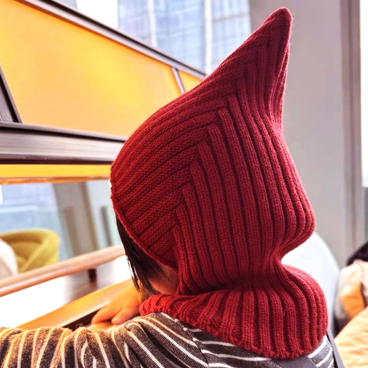Infant Red Earflap Balaclava Beanie Hats Outdoor Cold Weather Ear Neck Protection Winter Warm 6-24 M Toddler