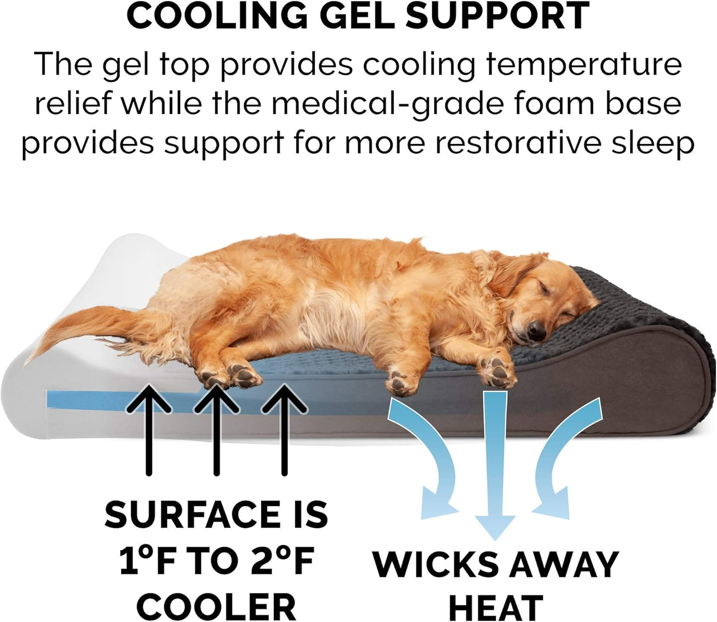Furhaven Cooling Gel Dog Bed for Medium/Small Dogs w/ Removable Washable Cover, For Dogs Up to 23 lbs - Ultra Plush Faux Fur & Suede Luxe Lounger Contour Mattress - Chocolate, Medium