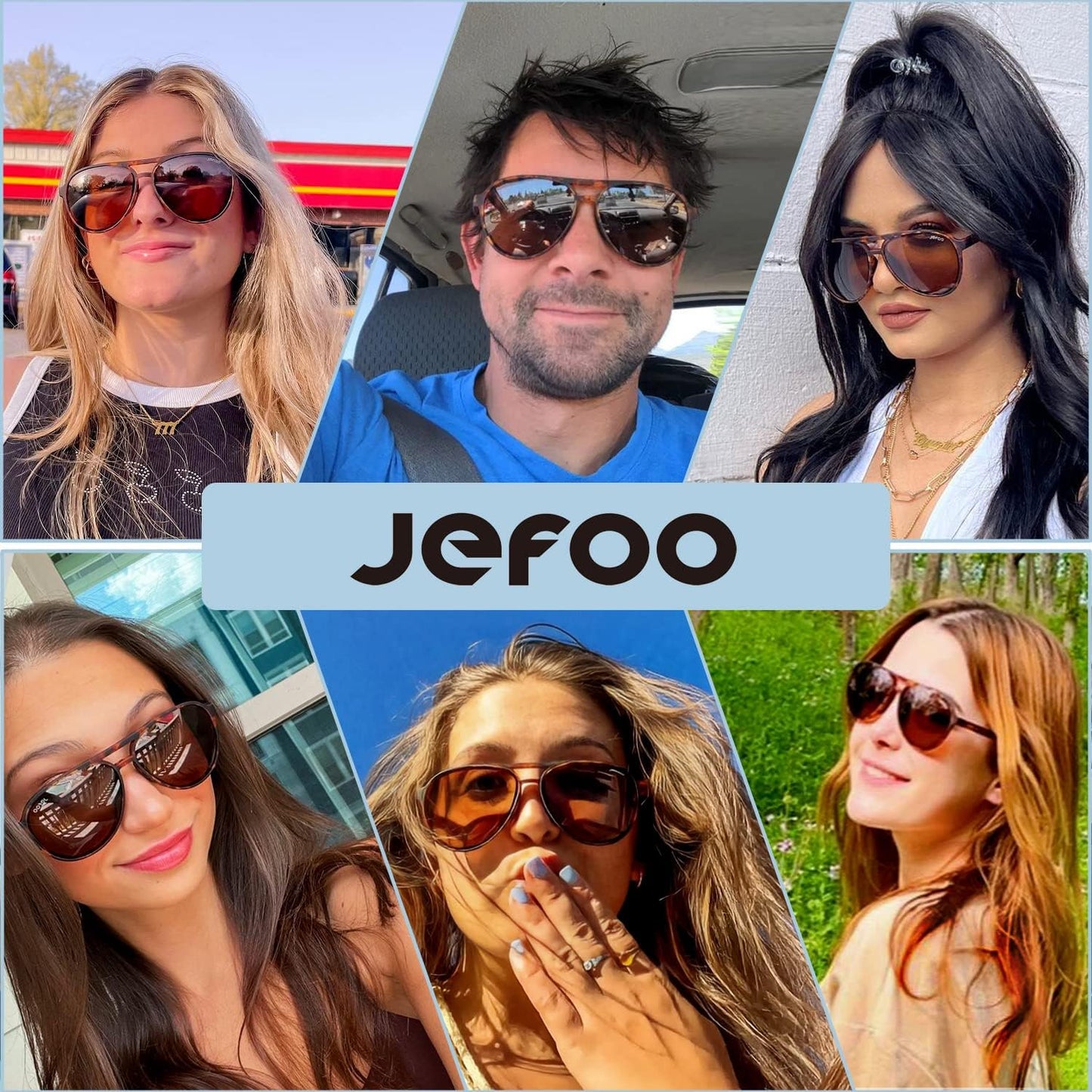 Jefoo Polarized Aviator Sunglasses for Women Men Retro Trendy Sports Sunglasses for Outdoor UV400 Protection