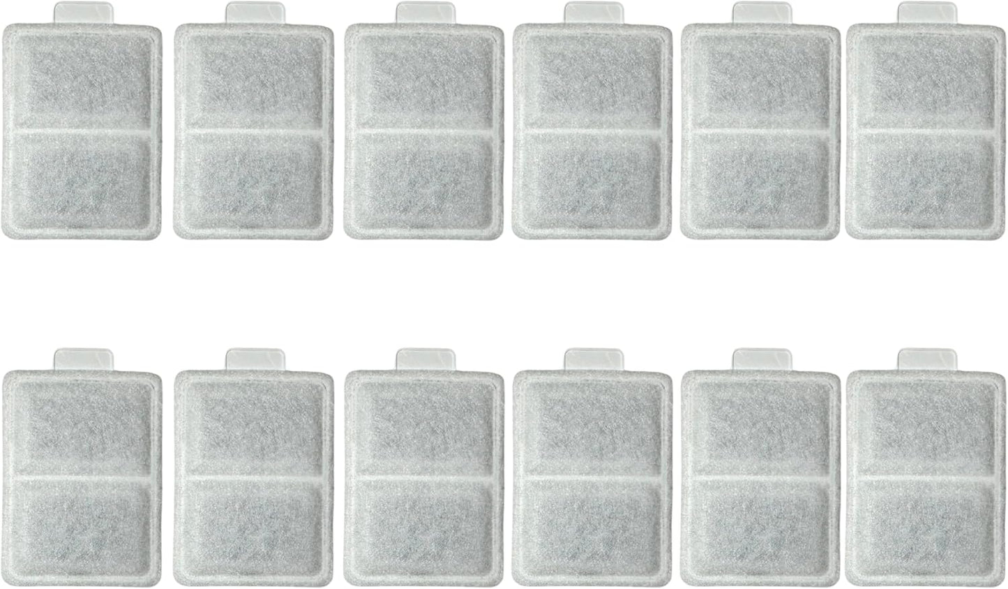 12 Packs Nispira Replacement Small Water Filter Compatible With Whisker City Automatic Pet Fountain For Cat Dog Size 2.75" x 1.75"