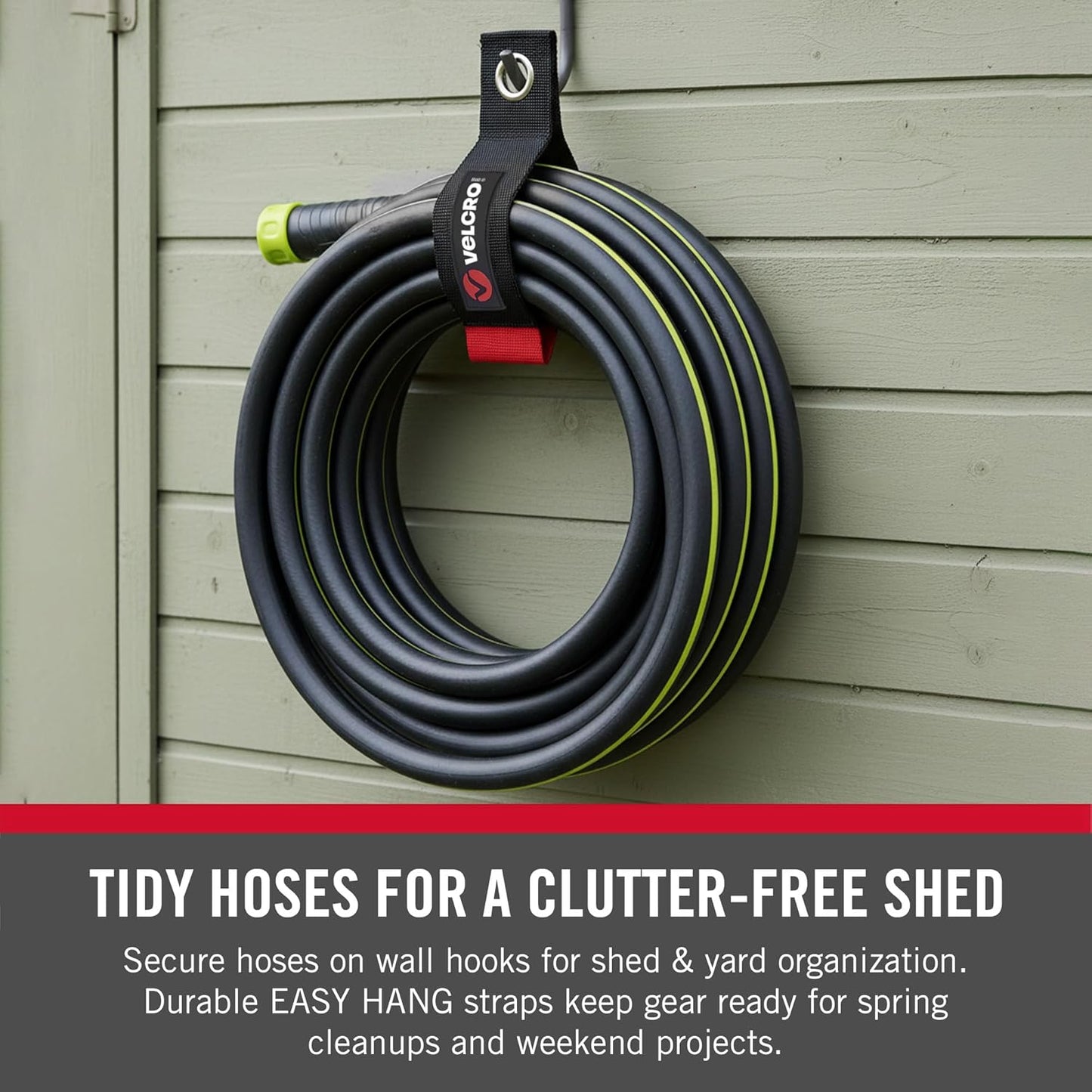 Velcro Brand Easy Hang Extension Cord Holder Organizer Variety Pack | Holds 60-100lbs, Heavy Duty Straps Fit Easily on Hooks or Nails | Perfect for Garage Organization | 3-pk 10",14" and 18", Black