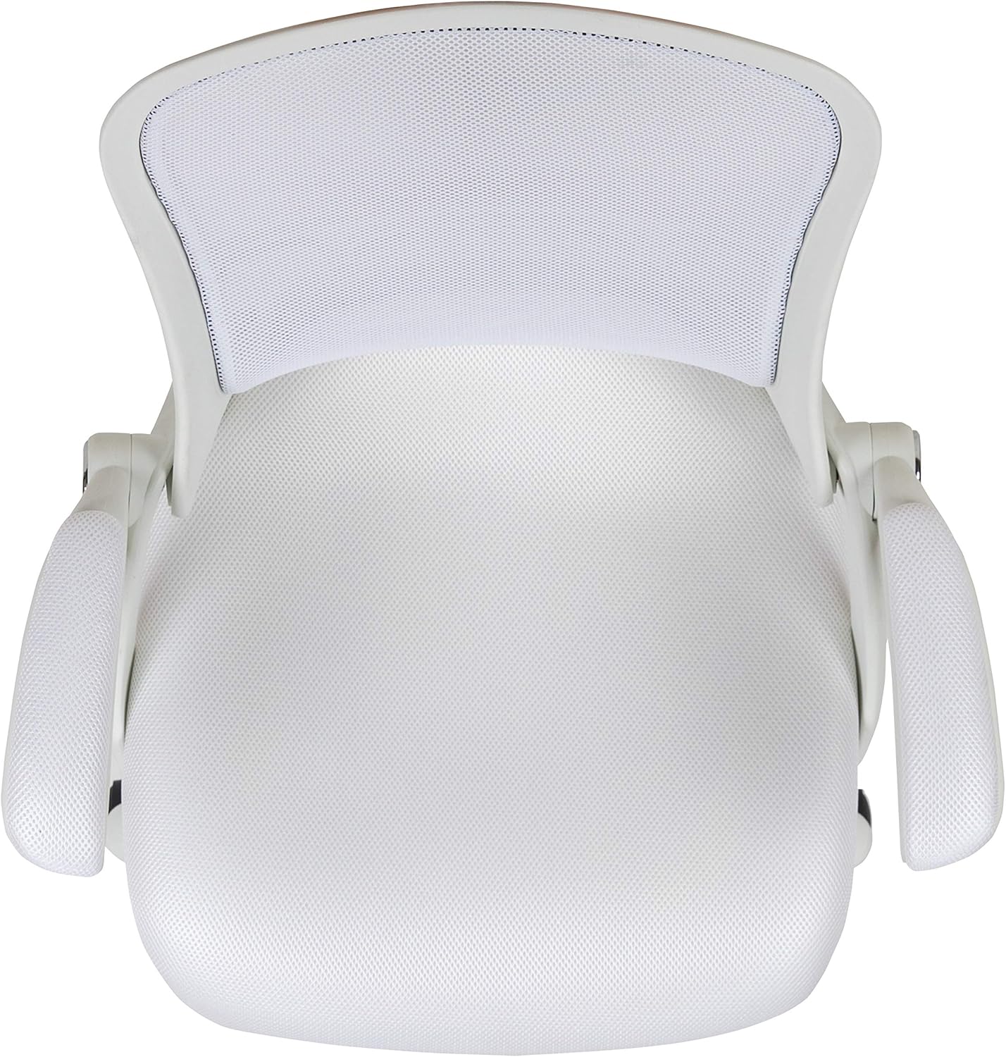 Flash Furniture Porter High-Back Swivel Office Chair with Adjustable Lumbar Support and Height, Ergonomic Mesh Desk Chair with Flip-Up Armrests, White