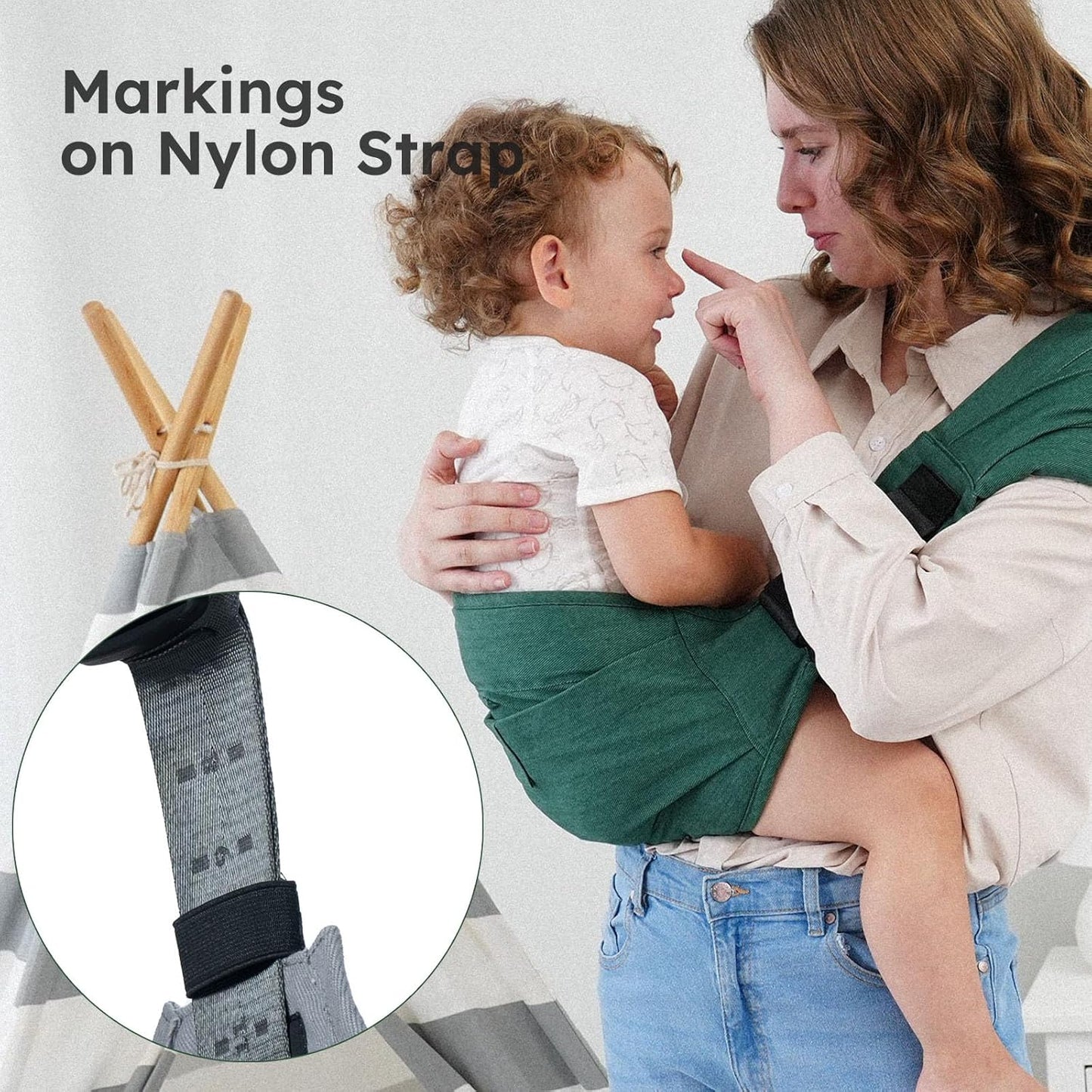 Toddler Carrier - Premium Cotton, Large Seat & Back Support, with Large Pocket, One Size Fits Most, Ideal for 6-48 Months (16-44 lbs), Beige, Regular Fits Up to 4XL