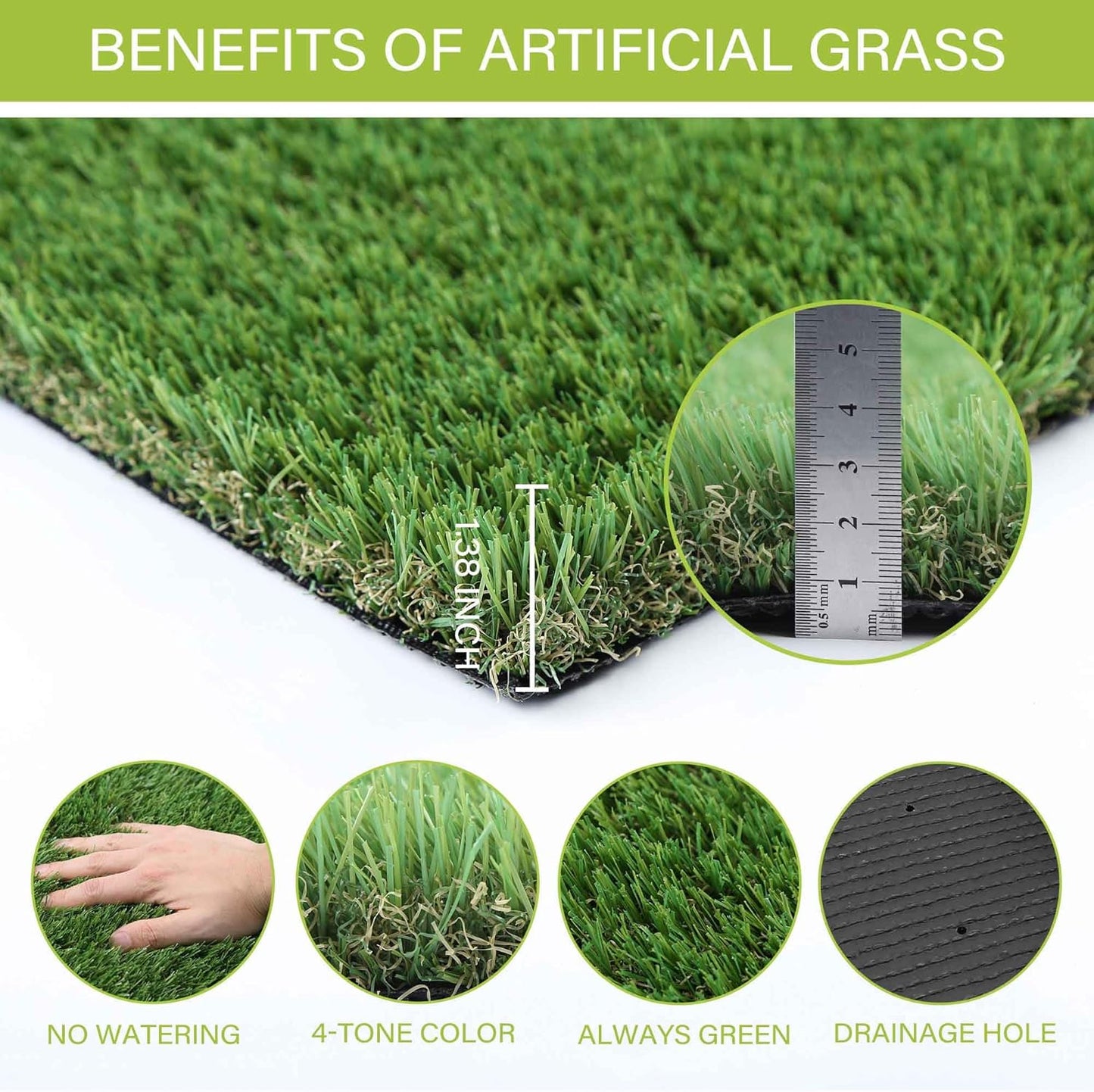 SunTurf Artificial Grass for Dogs, Dog Pee Grass, Fake Grass for Dogs Potty Training, 4x6ft Extra Large Turf Grass, Reusable Puppy Wee Wee Pads, Dog Supplies, Indoor Outdoor