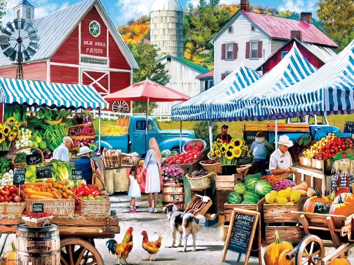 Masterpieces 750 Piece Jigsaw Puzzle For Adults and Family - Old Mill Farm Stand - 18"x24"