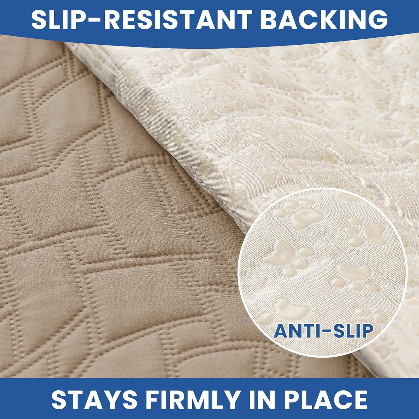 Waterproof Couch Covers for Pets, Waterproof Dog Bed Cover, Anti-Slip Soft Dog Blankets, Couch Cover for Dogs Washable, Pet Blanket for Puppy Large Dogs Cat (30x70 Inch, Khaki)