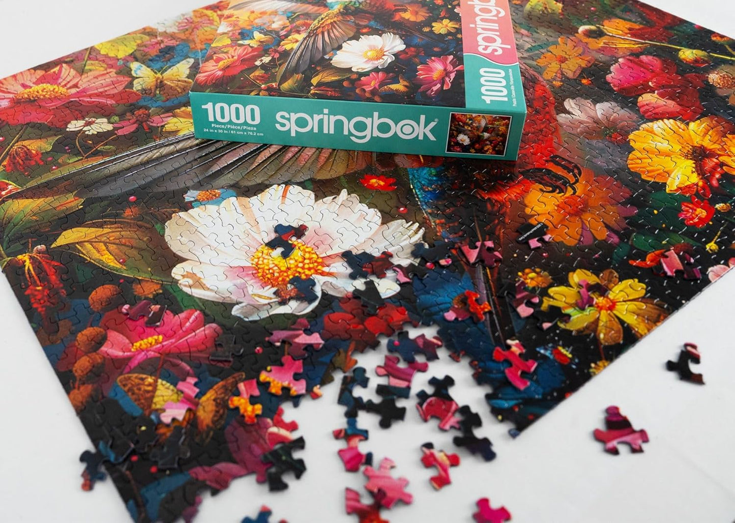 Springbok Hummingbird Dream 1000 Piece Puzzle for Adults - Featuring a Vivid Hummingbird and Flowers