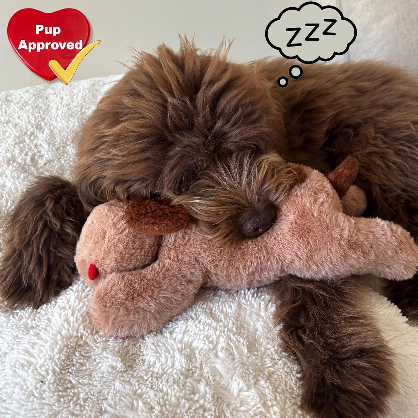 iHeartDogs Heartbeat Puppy Toy - Comfort Cuddler Pillow - Dog Anxiety Toy