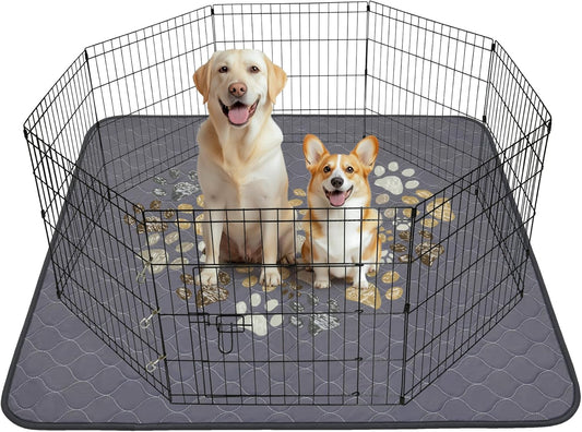 LOOBANI Washable Pee Pads for Dogs: Reusable Dog Pee Pads Extra Large 66" x 72", Super Absorbent & Leakproof Whelping Pad, Non-Slip Dog Crate Pad for Cages, Playpen, Floor, Grey