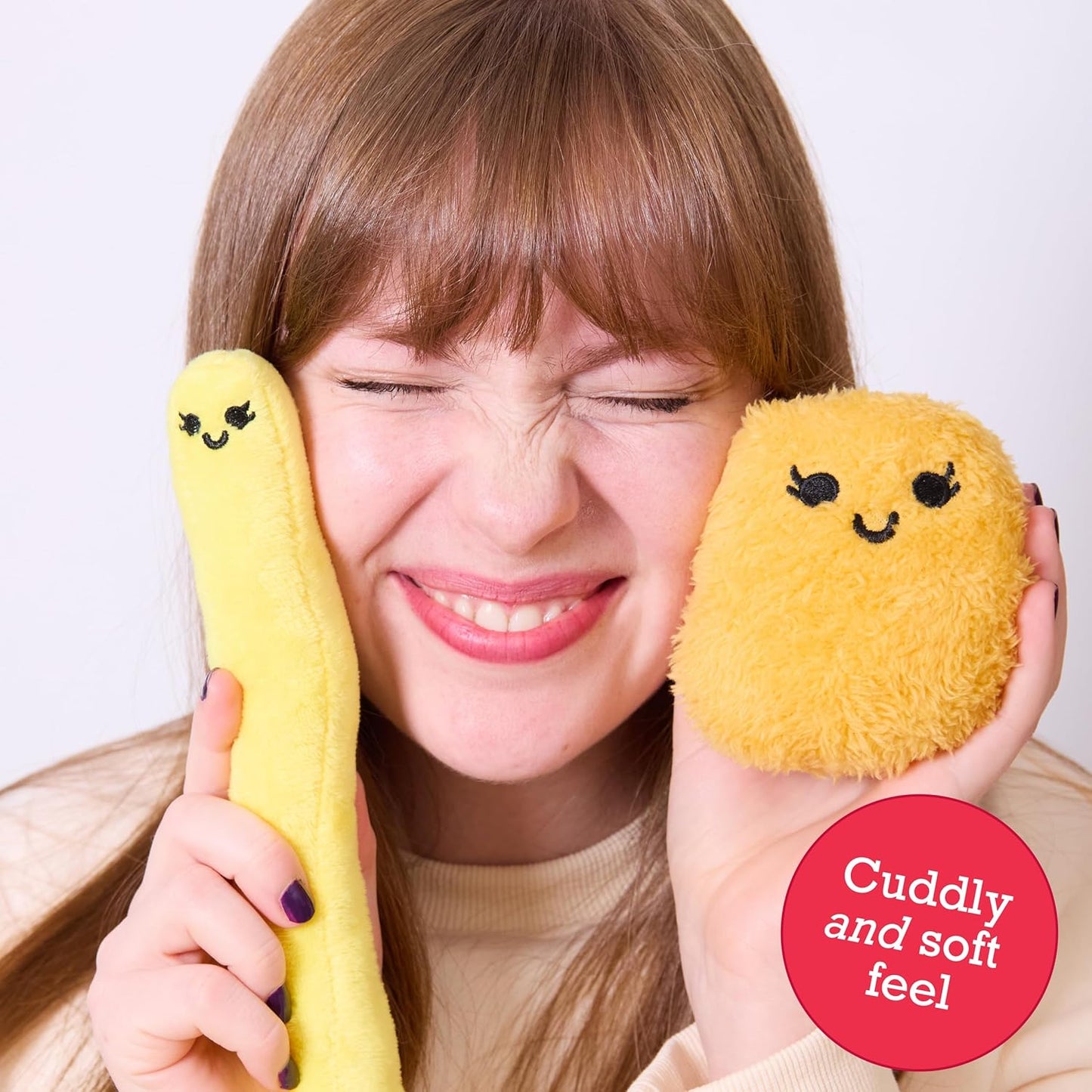 Emotional Support Nuggets by Relatable, Easter Plush Cuddly Stuffed Animals and Toys, Cute Easter Basket Stuffers, Non Candy Easter Gift Basket Ideas, Includes 5 Plushies with Carrying Basket
