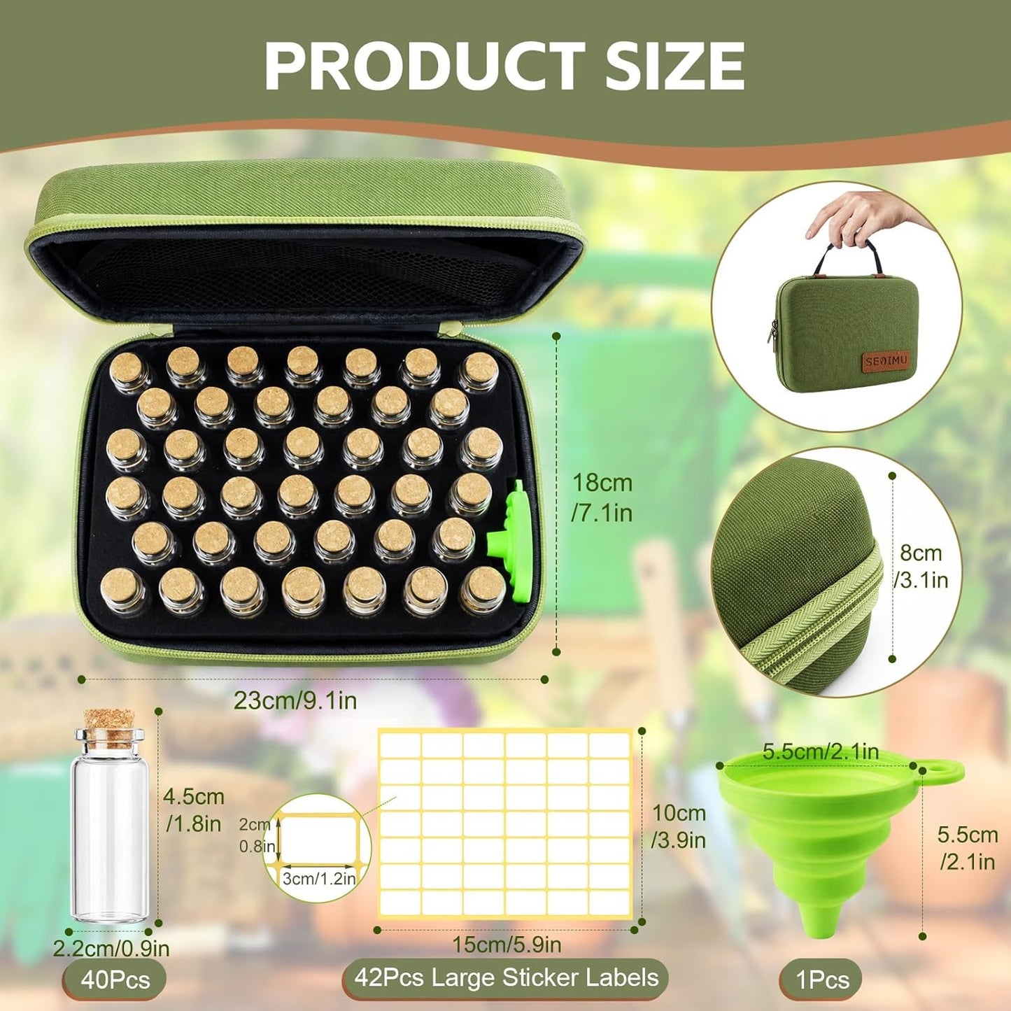 40 Slots Seed Storage Organizer Box, Sturdy Seed Organizer with Classic Vintage Design, Garden Seed Saver Kit with Label Stickers and Funnel, Airtight Seed Storage Container for Flowers, Vegetables