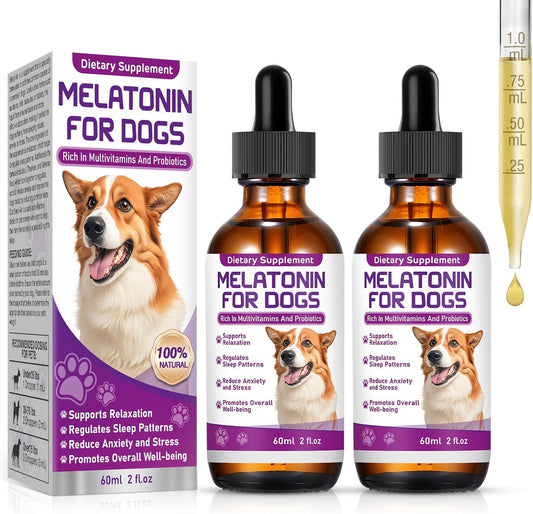 Melatonin for Dogs,Dog Sleep Aid,Calming for Dogs,Promote Relaxation,Reduce Anxiety and Stress,Regulates Sleep Patterns,Promotes Overall Well-Being,Vitamin and Probiotic Enriched Dog Melatonin