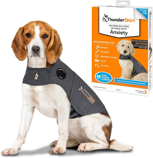 ThunderShirt for Dogs, Medium, Heather Gray Classic - Dog Anxiety Relief Calming Vest