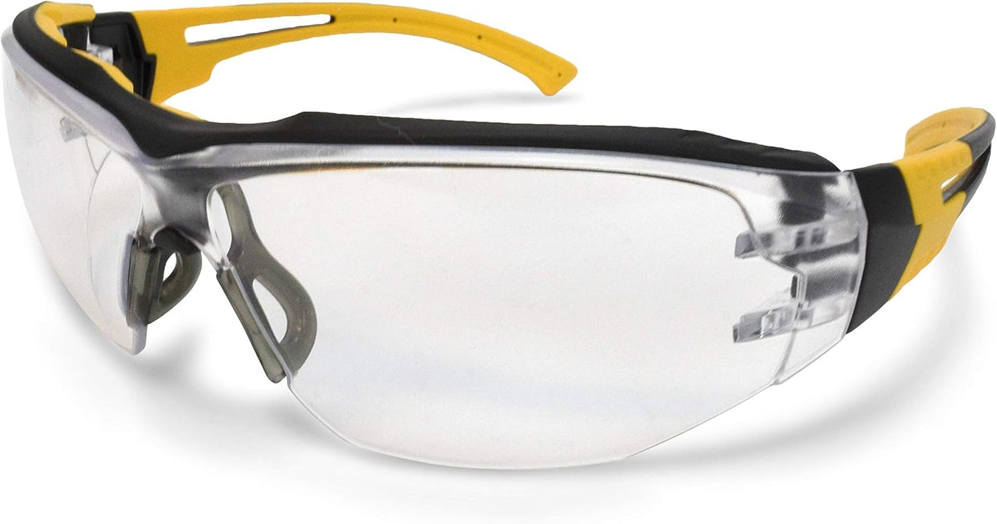 DEWALT DPG108-11D Renovator™ Lightweight Safety Glasses – Clear Anti-Fog Lens – TPR Brow Guard – Vented No Slip Temples & Nosepiece – 1 Pair