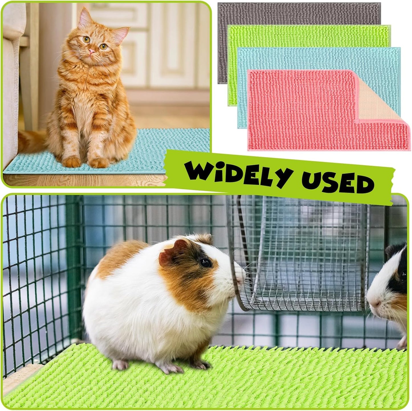 Barydat 8 Pcs Guinea Pig Cage Liner for Guinea Pig Cage Bedding Reusable Rabbit Mat Pad Washable Training Pad Animal Sleeping Bedding Mat