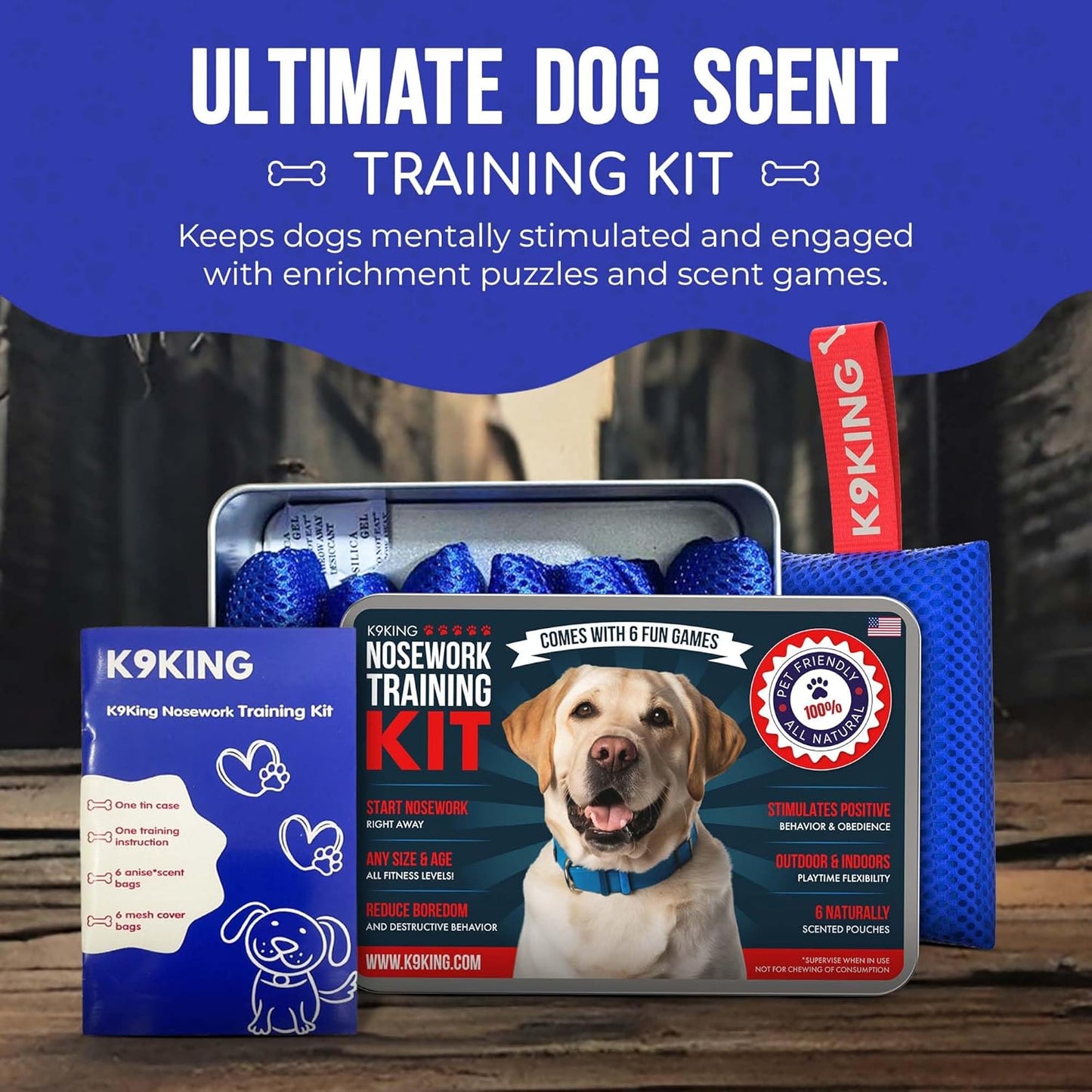 Interactive Dog Scent Training Kit Fun - Nose Work for Dogs, Hide and Seek Dog Toys, Enhance Dog Brain Games, Nose Scent work Games for All Ages Dog, Dog Scent Training Box, Scent Work Kit for Dogs