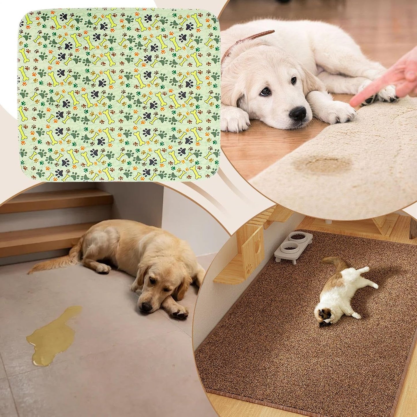 Pet Pee Pads,Strong Absorbent Non-Slip Underpad | Puppy Potty Training Pads - for Small Medium Dog Potty Bed Sofa Crate Car Whelping Bed Car