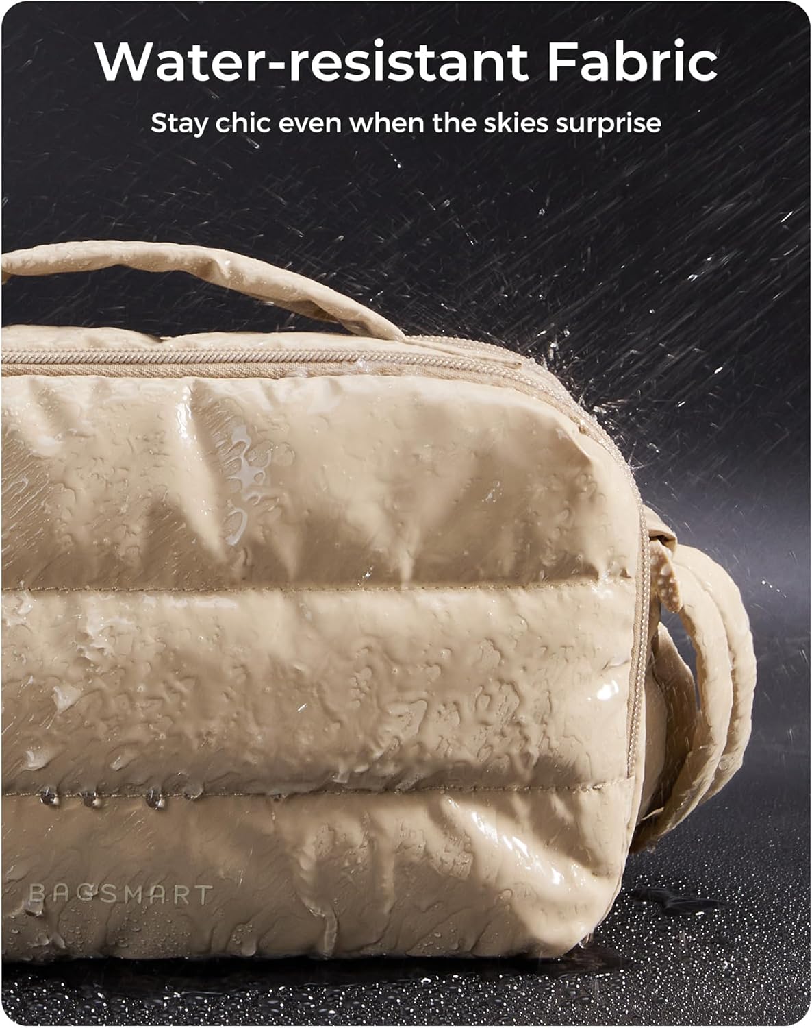 BAGSMART Lightweight Crossbody Bags for Women, Quilted Puffer Shoulder HandBags with Adjustable Strap for Travel