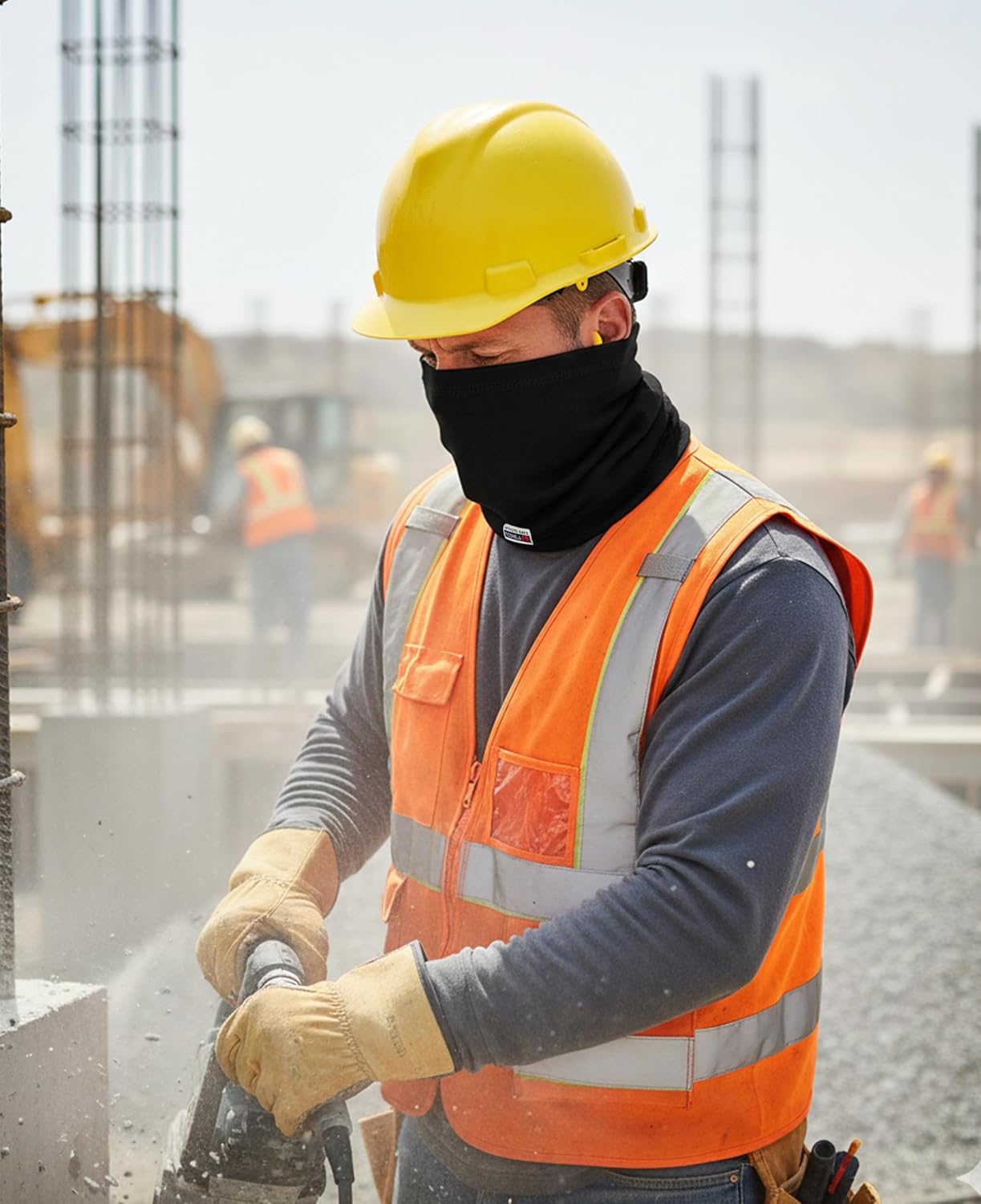 TICOMELA FR Neck Gaiter 7oz Lightweight Flame Resistant Welding Hood Face Mask, NFPA2112 CAT2 Fire Safety Protection