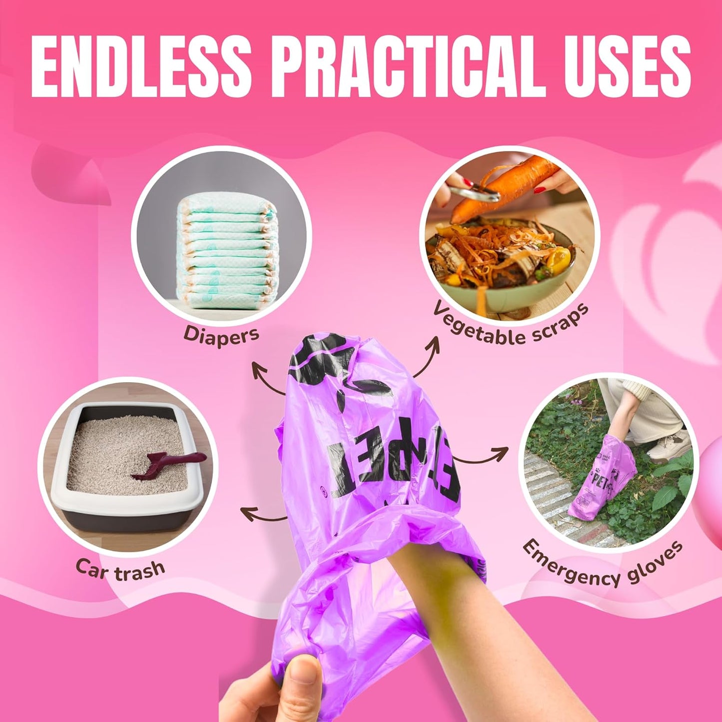 PET N PET Poop Bags for Dogs, 288 Count Lavender Scented Dog Waste Bags with Leash Dispenser, USDA Certified 38% Plant Based & 62% PE Dogs Waste Bag