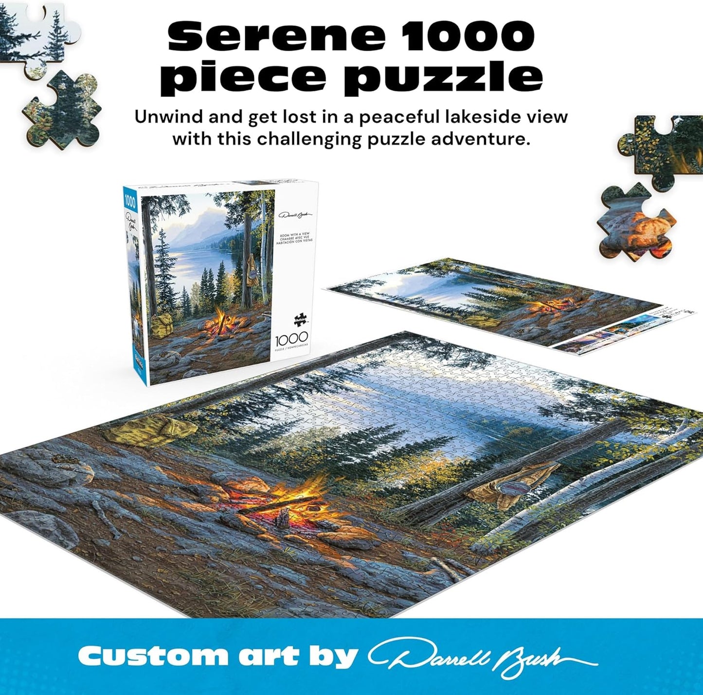 Buffalo Games Jigsaw Puzzle – Room with a View by Darrell Bush – 1000-Piece Puzzle for Adults, Includes Poster, Made in USA